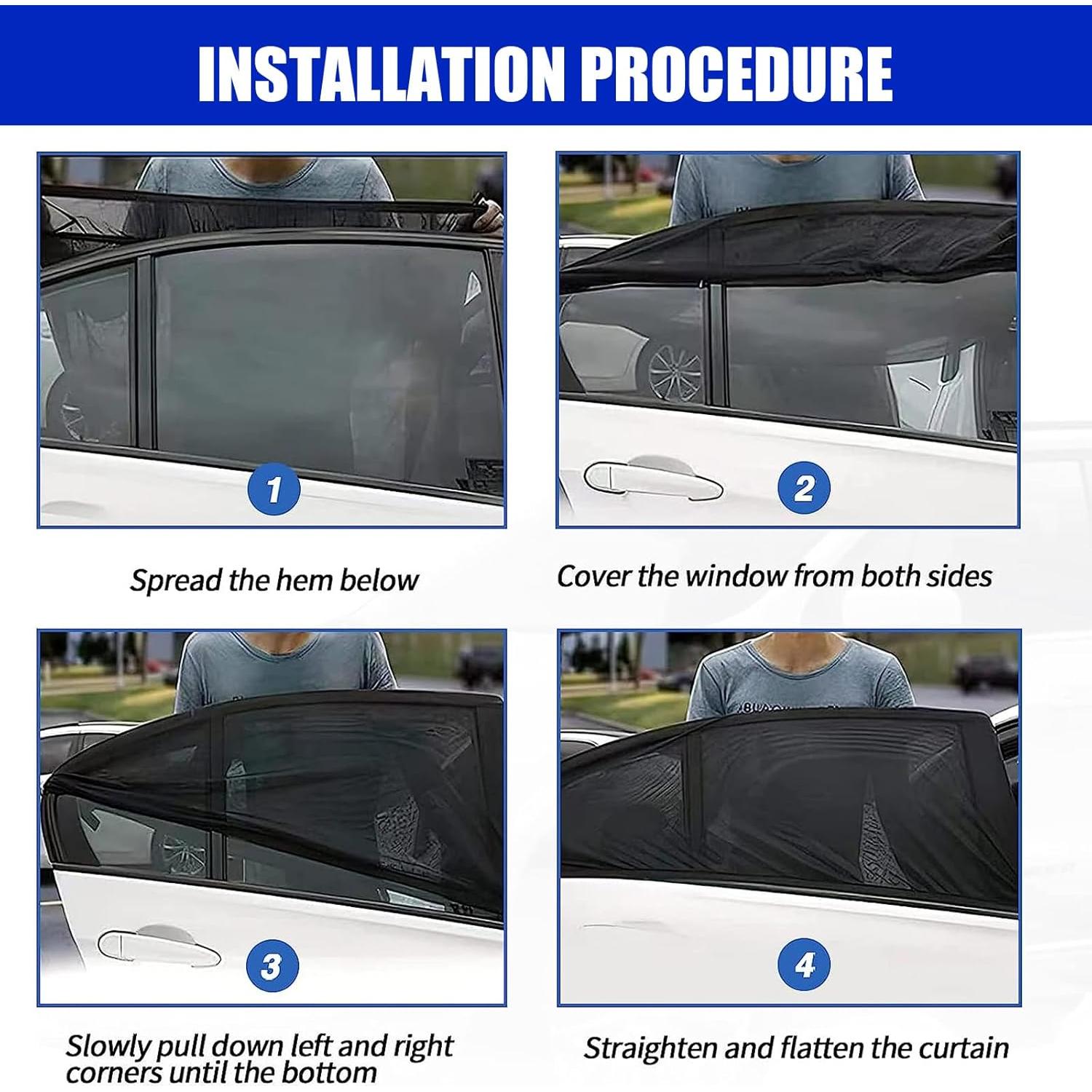 Pack 4 Sombrillas Laterales SUV GKmow Doble Capa Negro