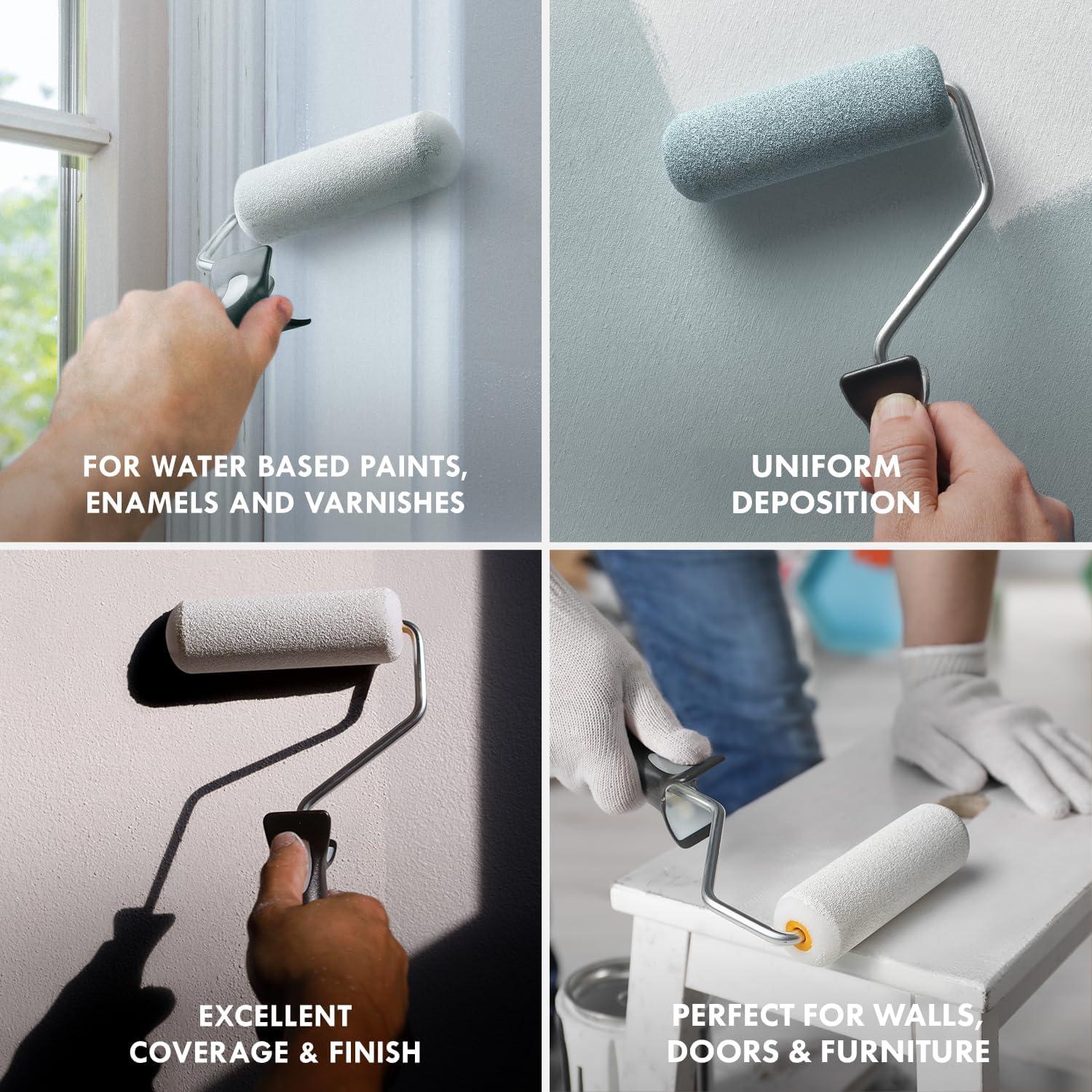 Kit de Rodillos de Pintura de Espuma Remolika 6 Piezas 4"