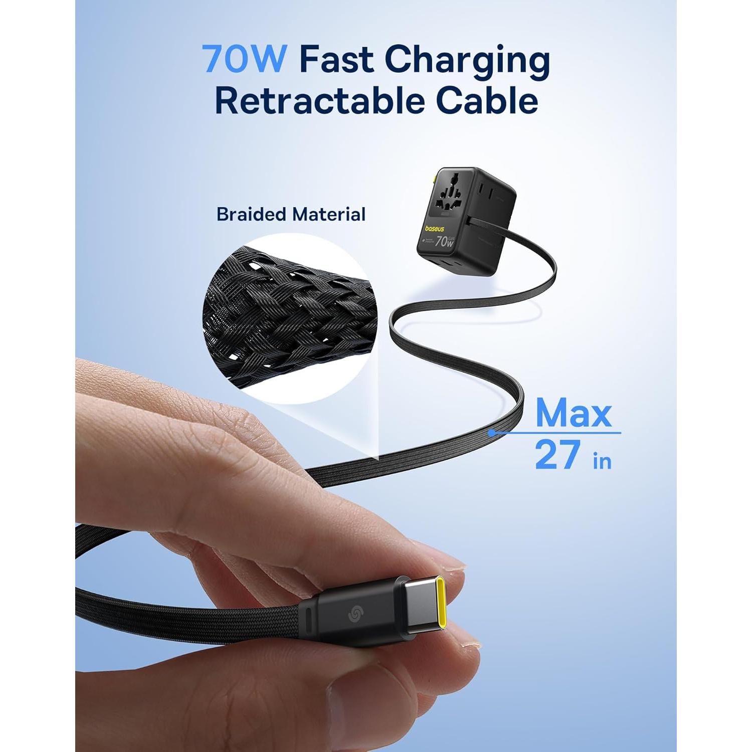 Adaptador de Viaje Universal Baseus Enercore CG11 70W 6-en-1