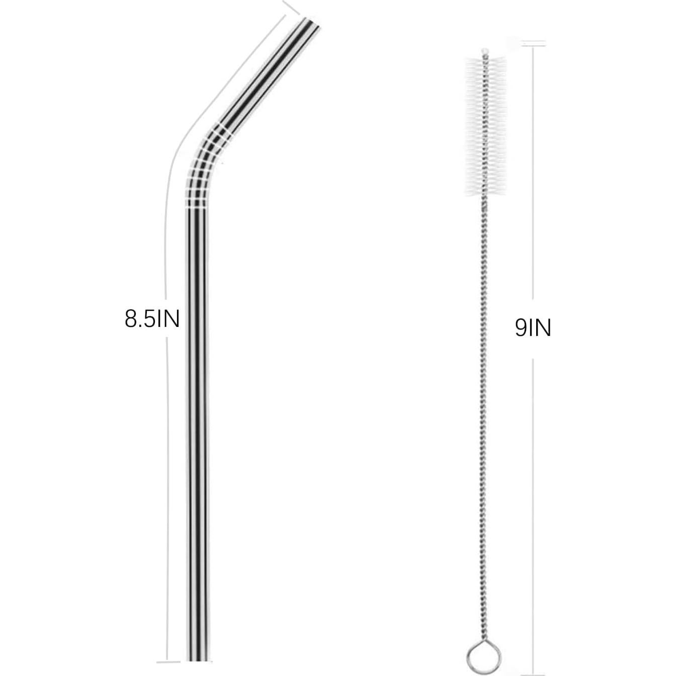 Juego de 25 Popotes de Acero Inoxidable OKGD 21.6 cm Reutilizables