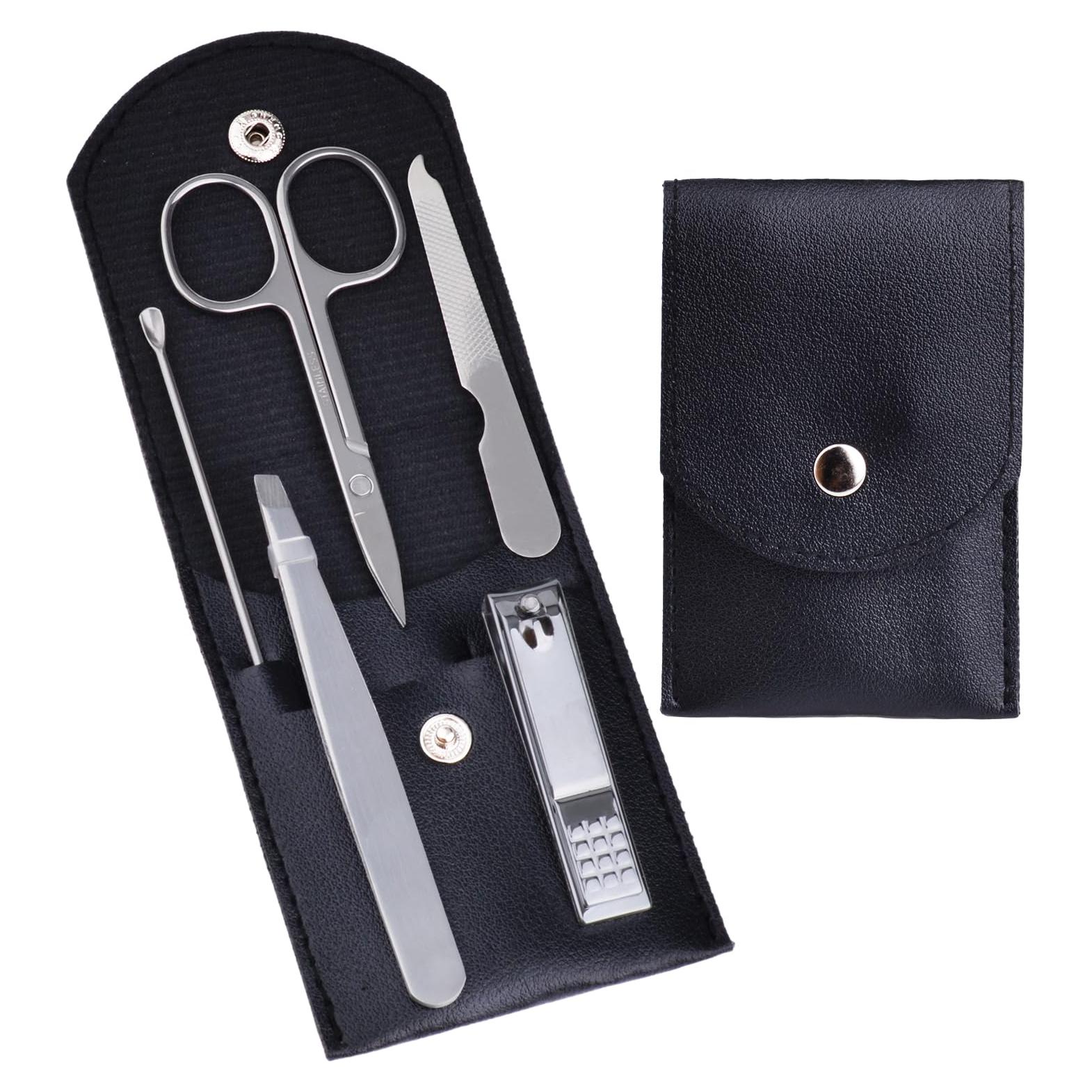 Juego de Manicura Profesional HANTEKAS 5 Piezas Acero Inoxidable