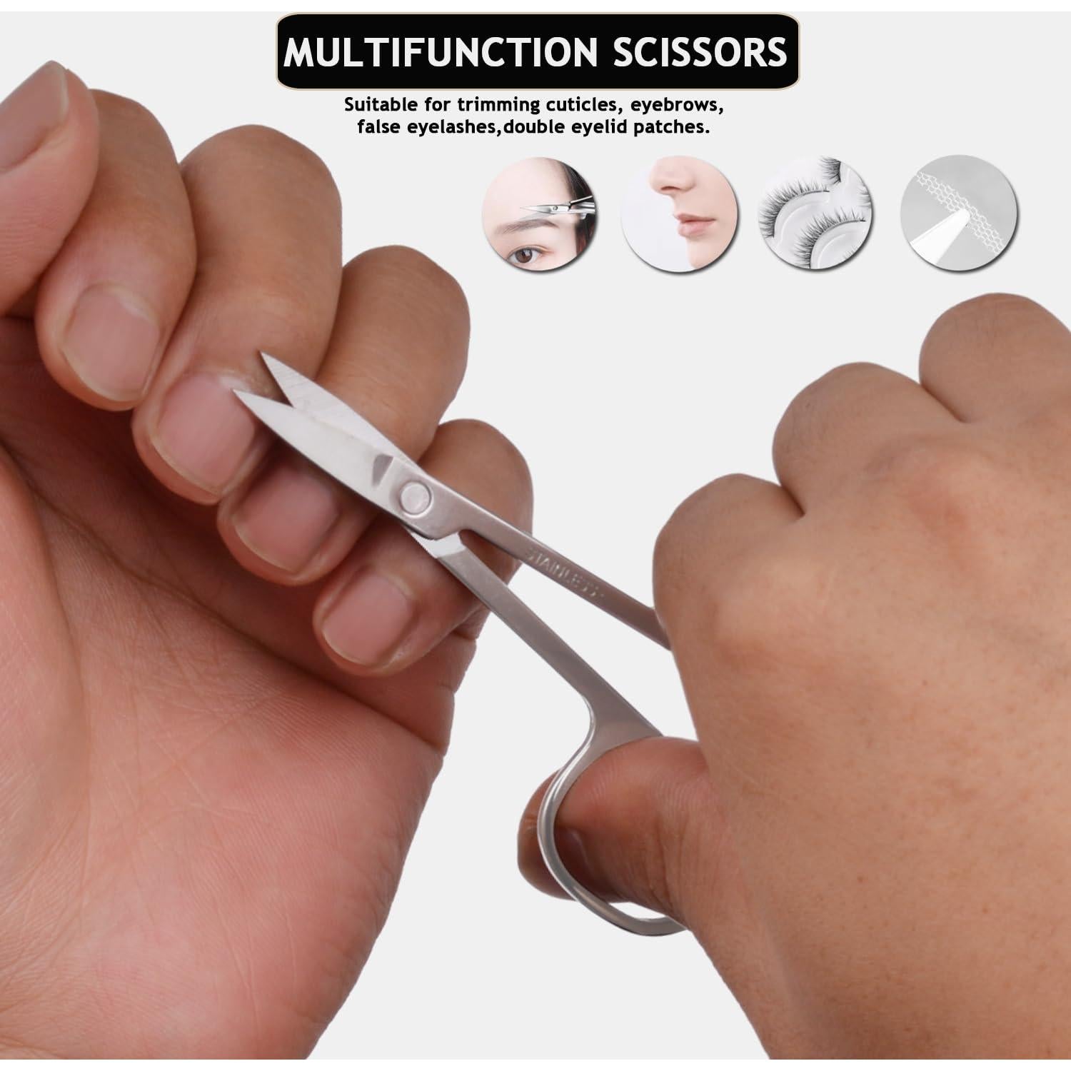 Juego de Manicura Profesional HANTEKAS 5 Piezas Acero Inoxidable