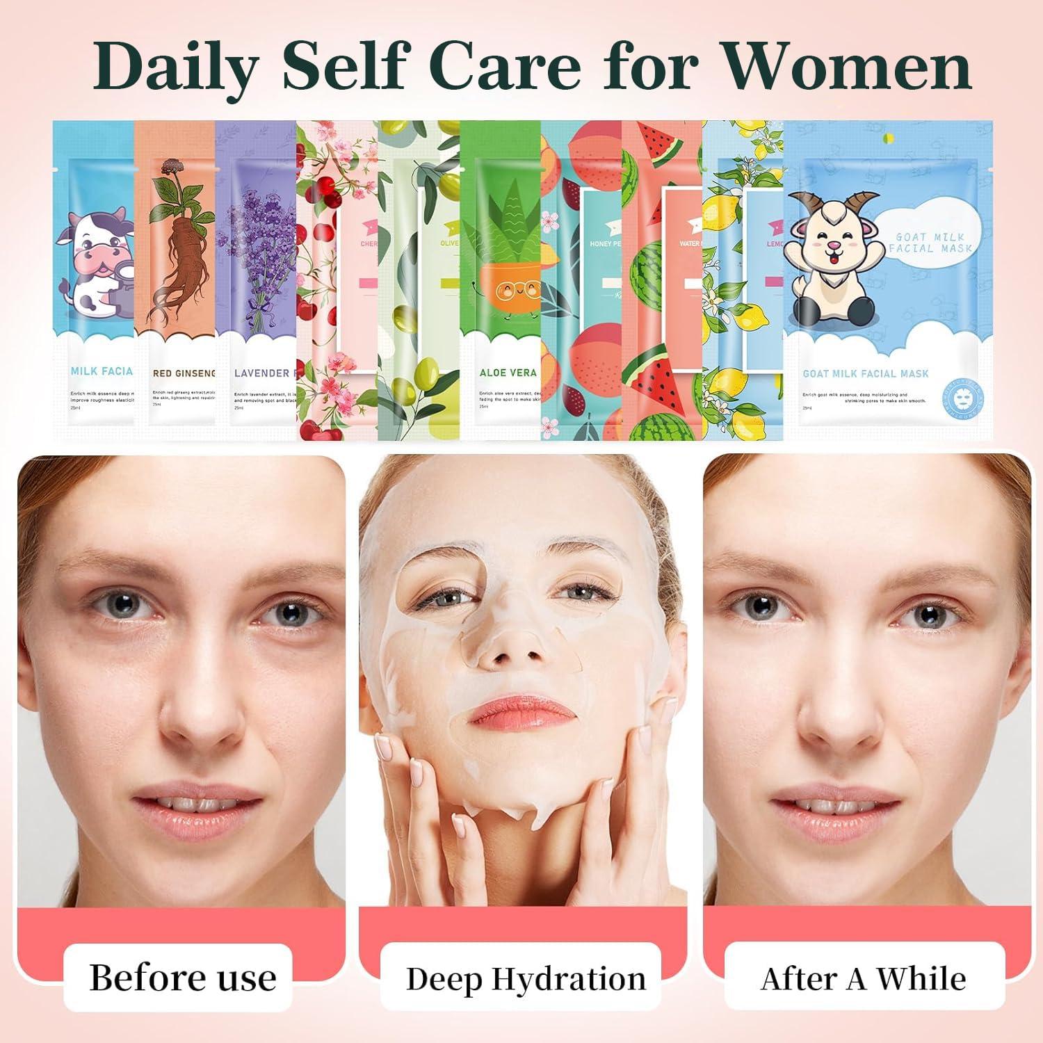 10 Mascarillas Faciales Hidratantes GUOYAOLIFU para Piel Sensible