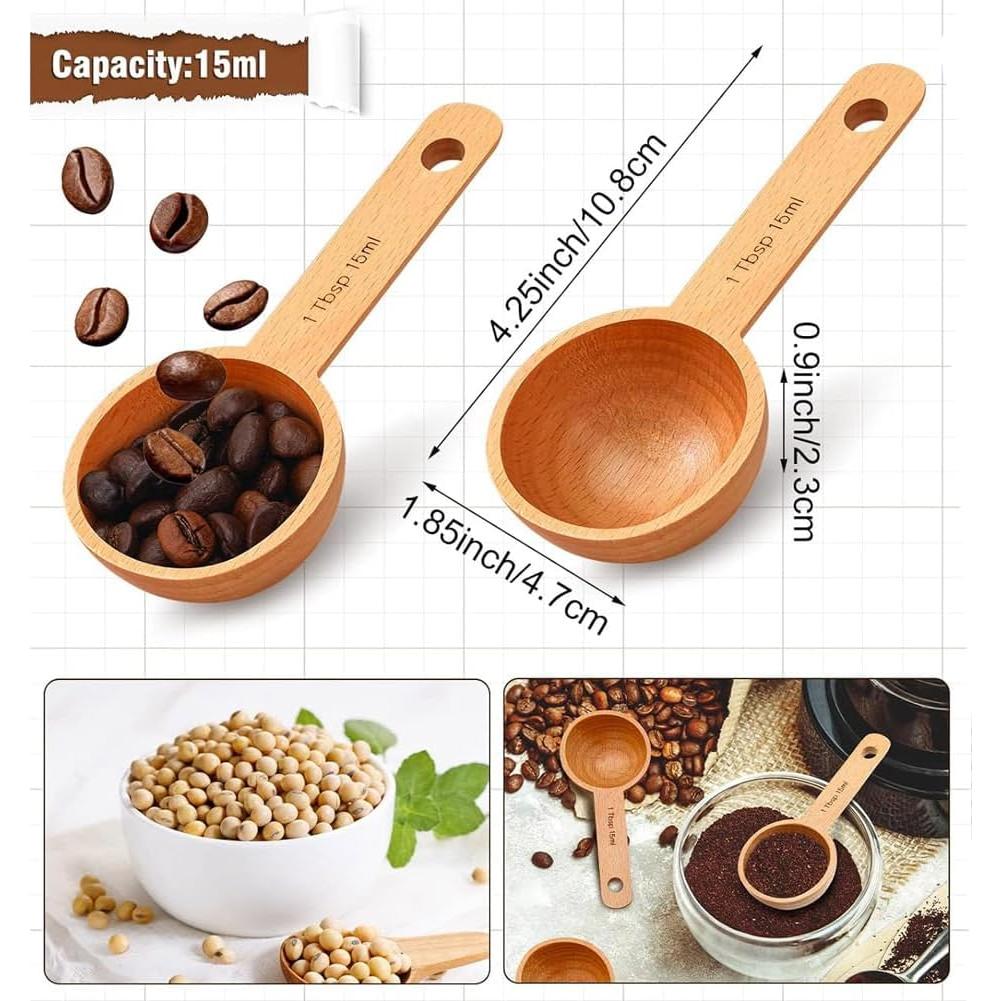 Cucharón de Madera de Haya 15ml - Cuchara Medidora de Cocina