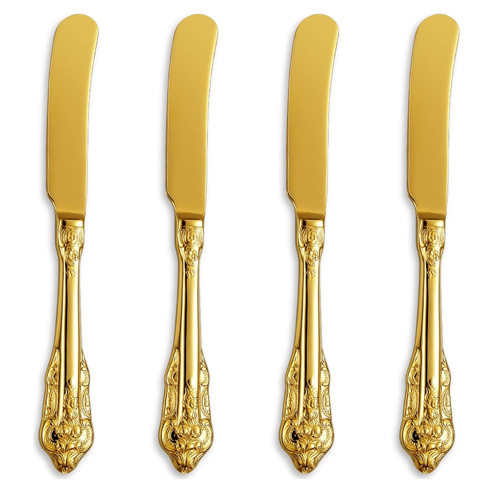 Set de 4 Espátulas de Mantequilla KEAWELL Acero Inoxidable Dorado