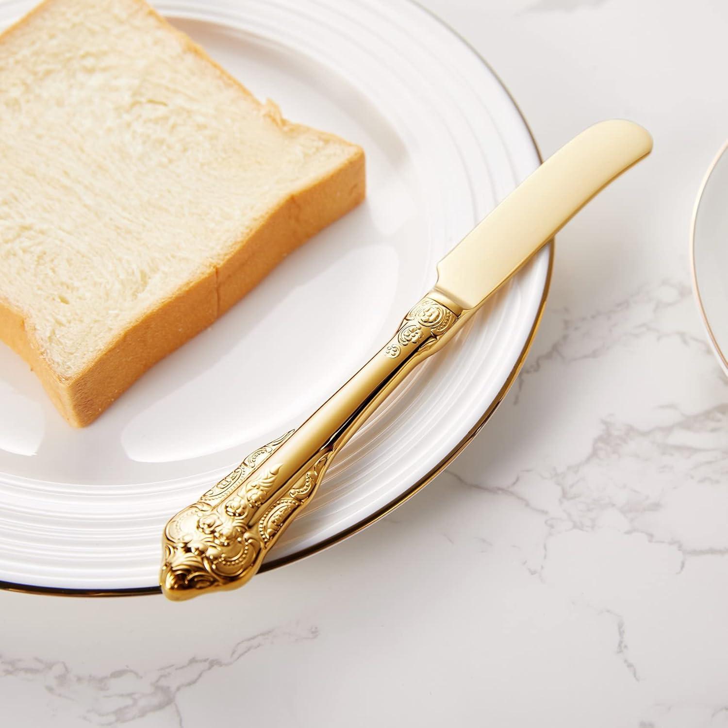 Set de 4 Espátulas de Mantequilla KEAWELL Acero Inoxidable Dorado