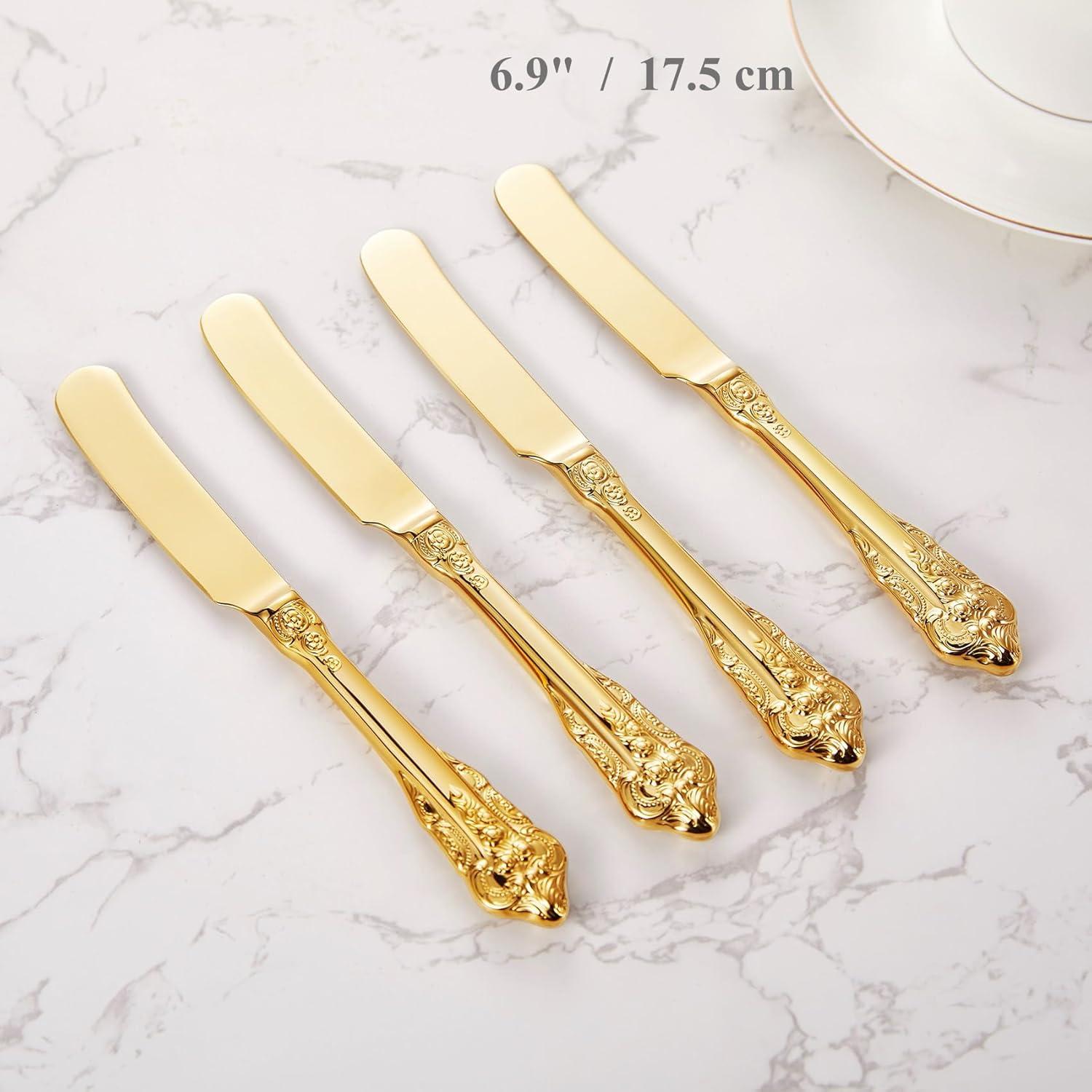 Set de 4 Espátulas de Mantequilla KEAWELL Acero Inoxidable Dorado