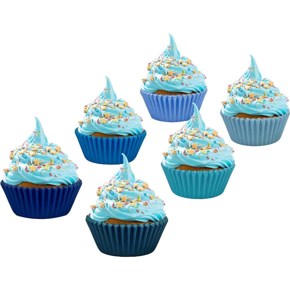 Forros para Cupcakes QIQEE - 300 Cuentas Azul Grado Alimenticio