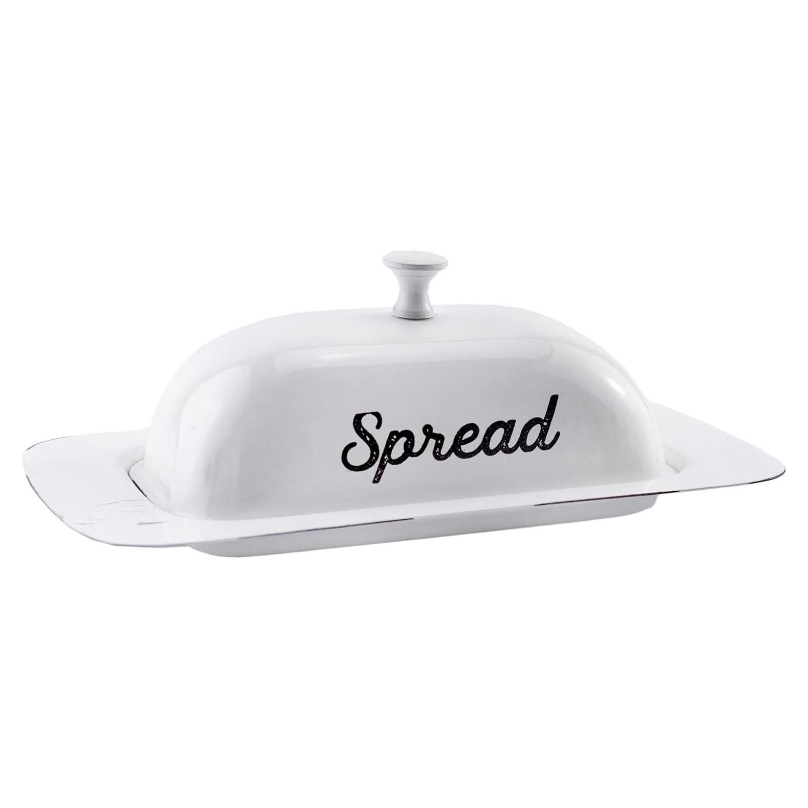 Plato de Mantequilla AuldHome Design con Tapa Blanco 22.4cm