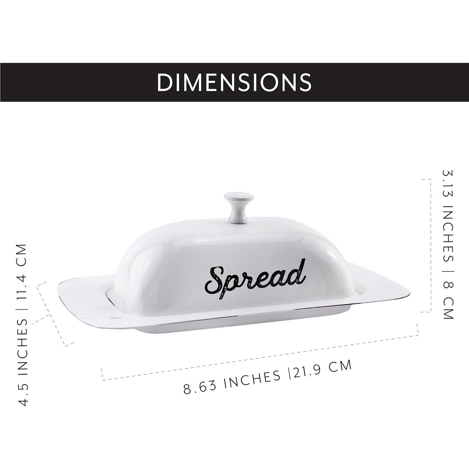 Plato de Mantequilla AuldHome Design con Tapa Blanco 22.4cm