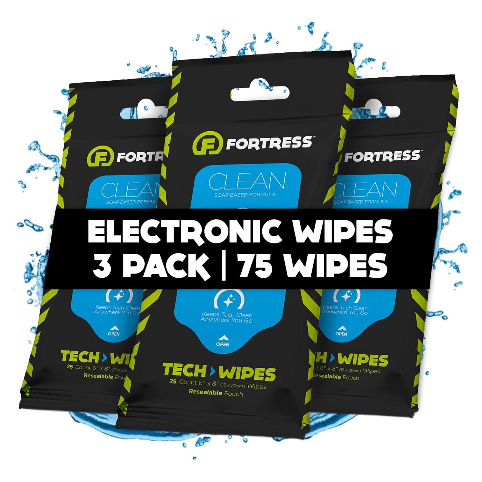 Toallitas de Limpieza Fortress para Electrónicos - Paquete de 3