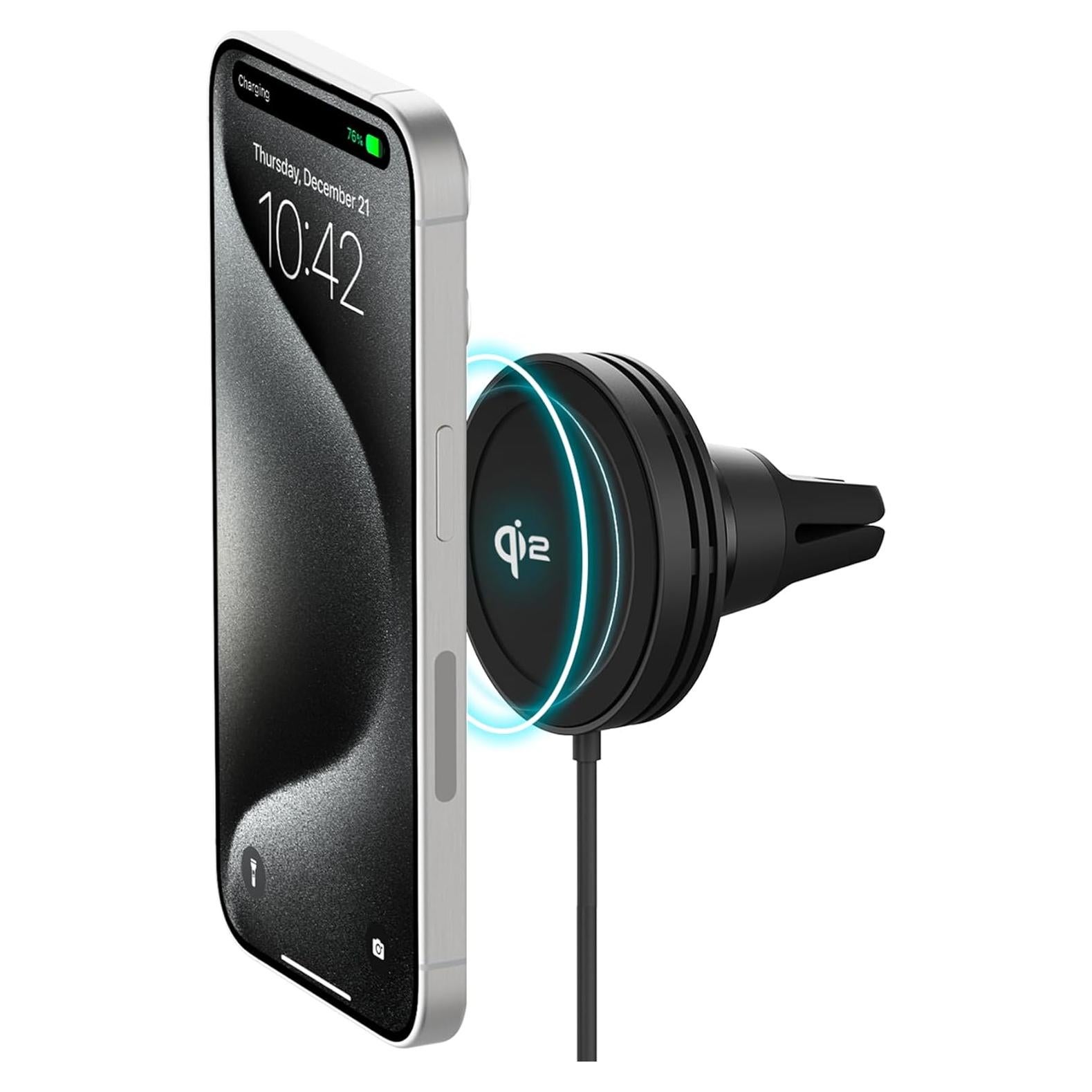 iOttie Velox Qi2 Mini Soporte Carga Inalámbrica 15W