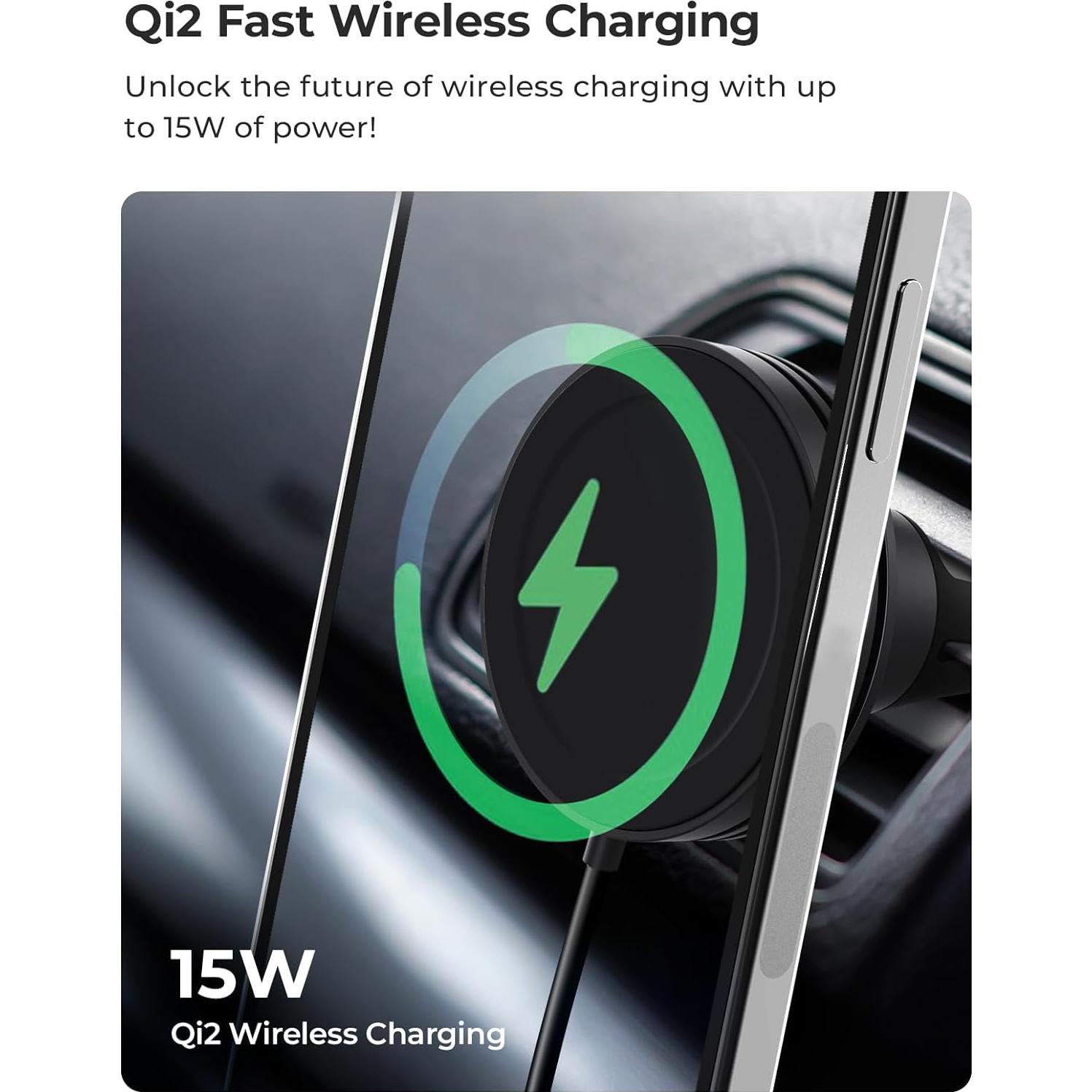 iOttie Velox Qi2 Mini Soporte Carga Inalámbrica 15W