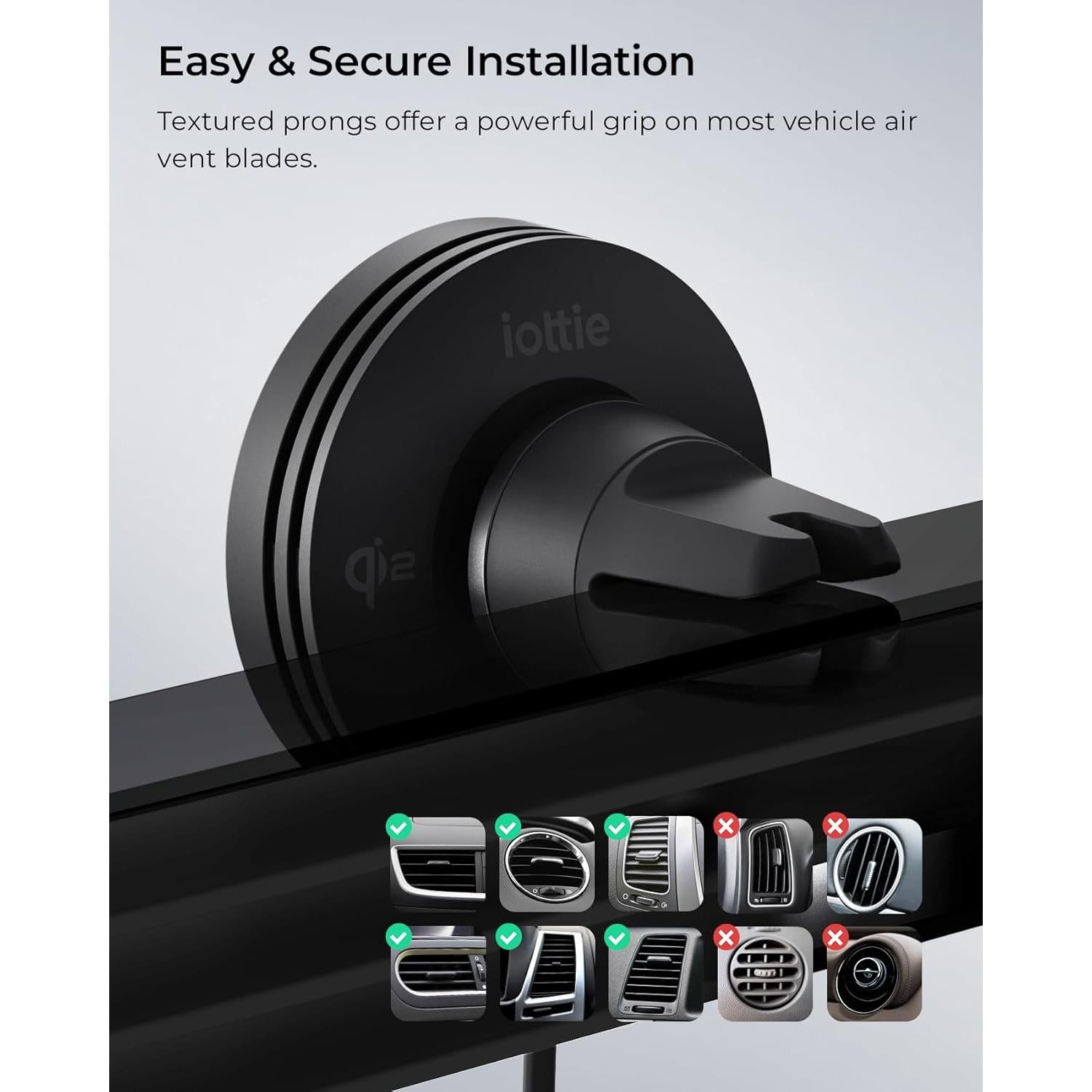 iOttie Velox Qi2 Mini Soporte Carga Inalámbrica 15W