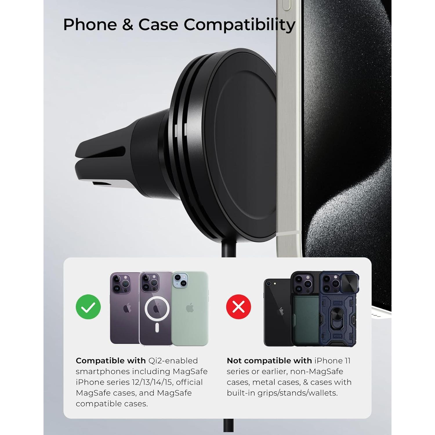 iOttie Velox Qi2 Mini Soporte Carga Inalámbrica 15W