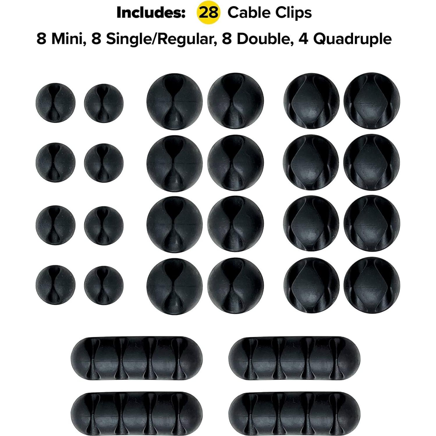 Clip de Cable Adhesivo Wrap-It Storage - Paquete de 28 Piezas