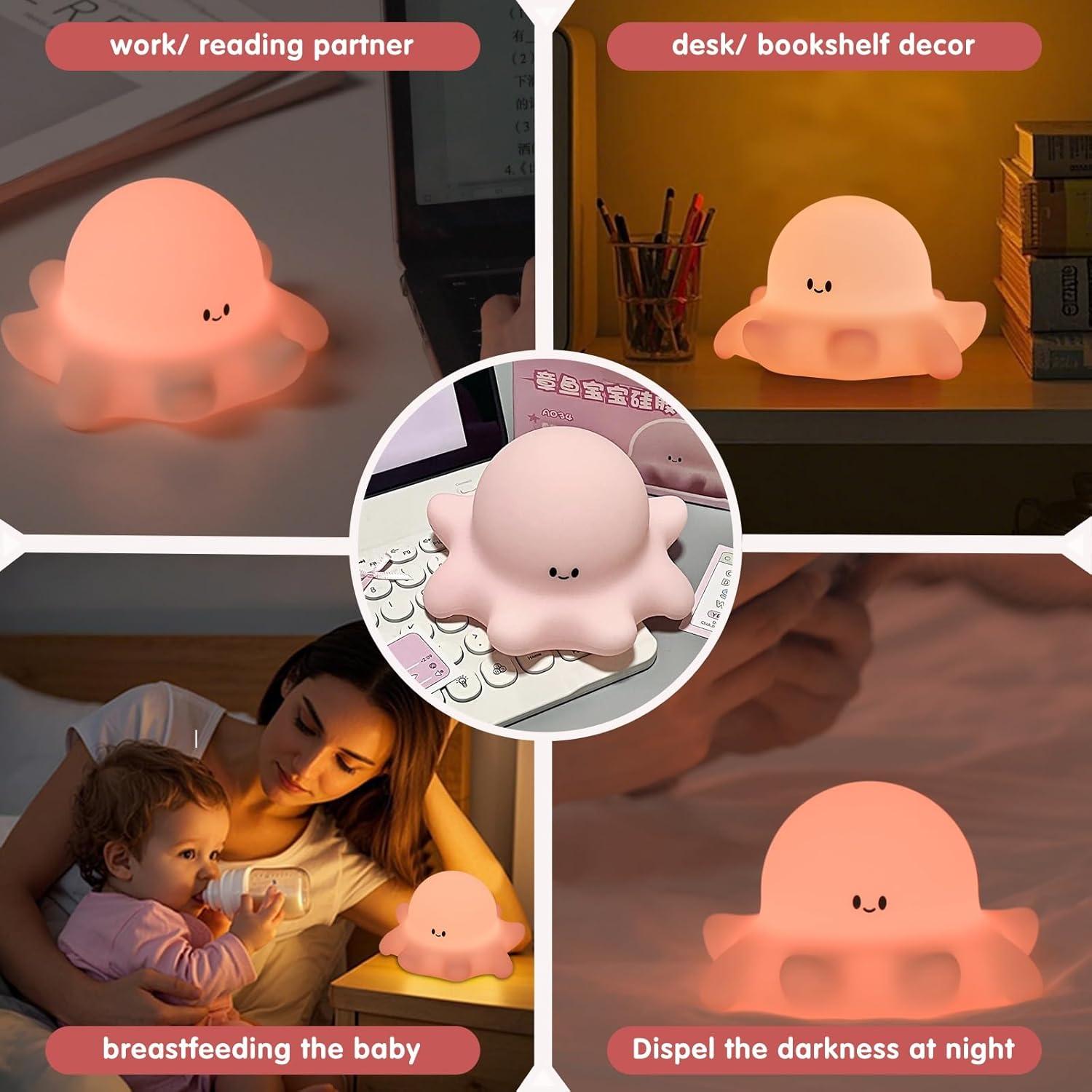 Luz Nocturna Pulpo Rosa YR YRHH-PET LED Regulable 3 Niveles