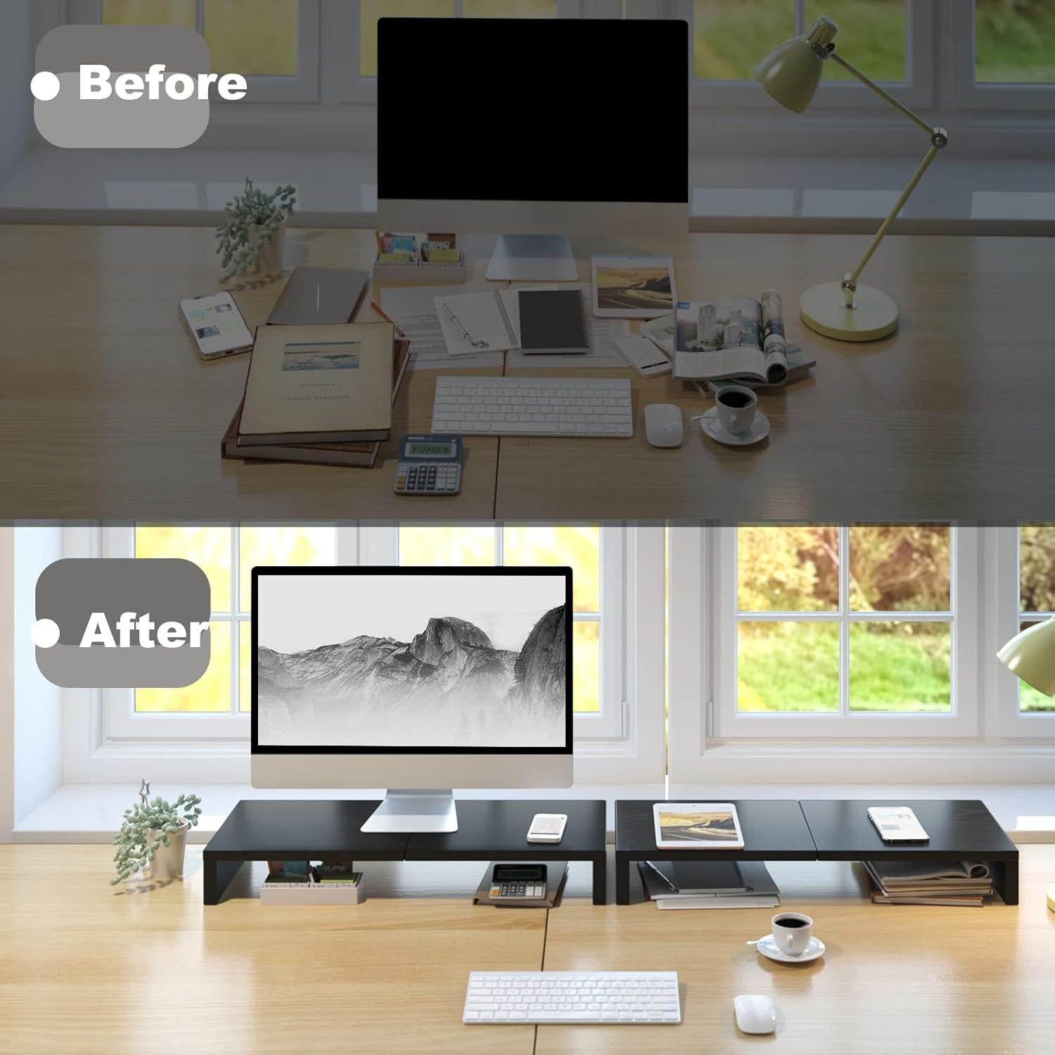 Soporte para Monitor TEAMIX 2 Paquetes 20" Negro Ergonómico