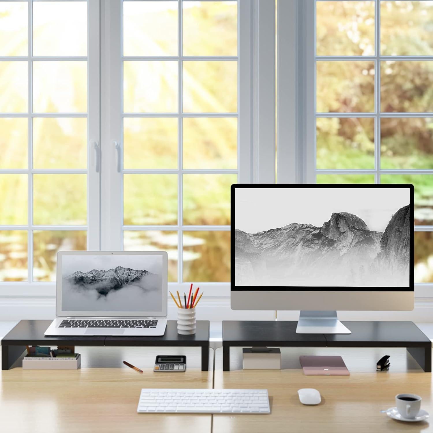 Soporte para Monitor TEAMIX 2 Paquetes 20" Negro Ergonómico