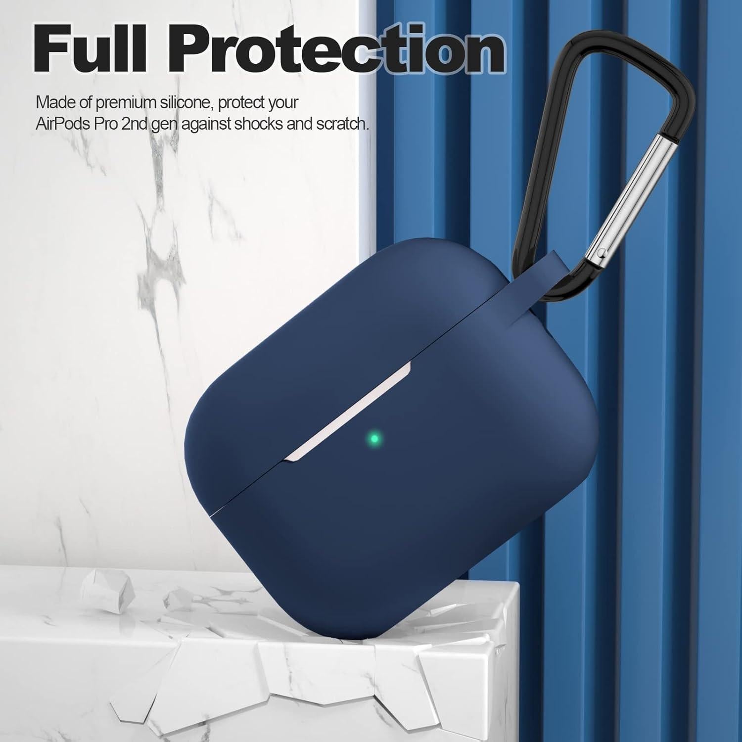 Funda de Silicona ATUAT para AirPods Pro 2 - Azul Medianoche