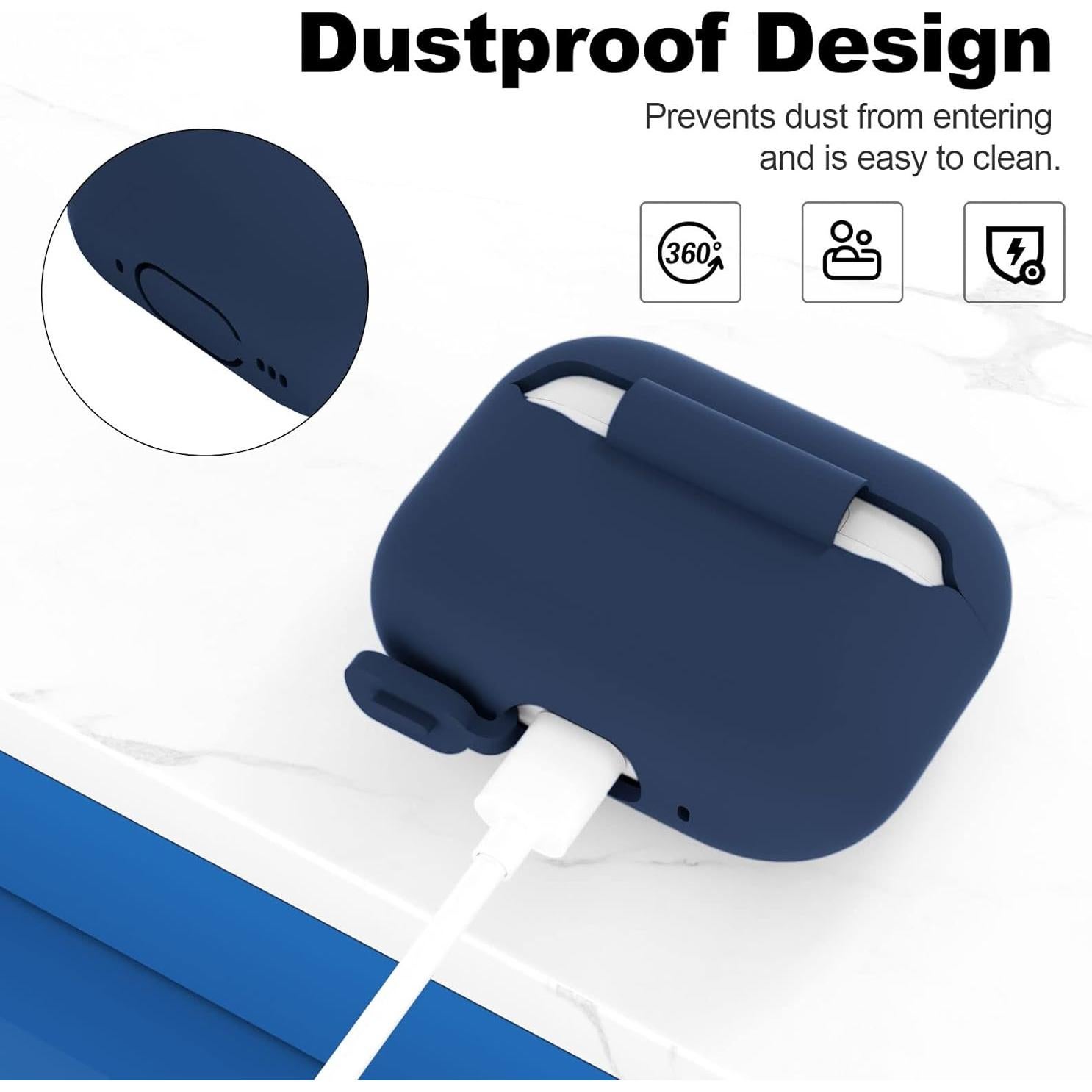 Funda de Silicona ATUAT para AirPods Pro 2 - Azul Medianoche