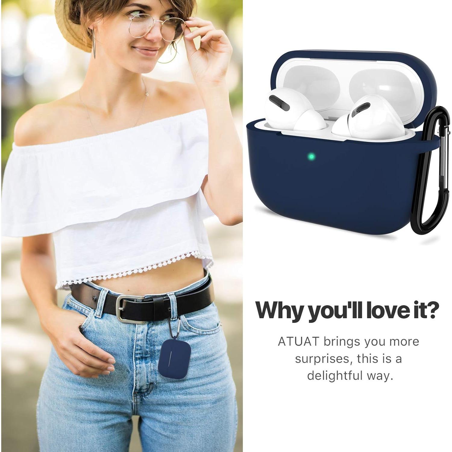 Funda de Silicona ATUAT para AirPods Pro 2 - Azul Medianoche