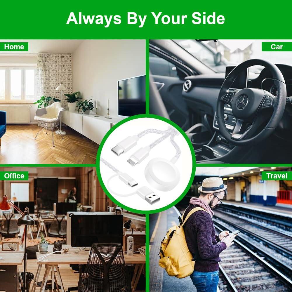 Cable USB C 3 en 1 Top-Up para Apple Watch y iPhone 1.2M