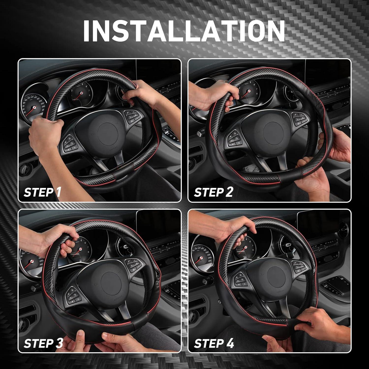 Cubierta de Volante SEG Direct 14.5-15" Cuero Fibra Carbono