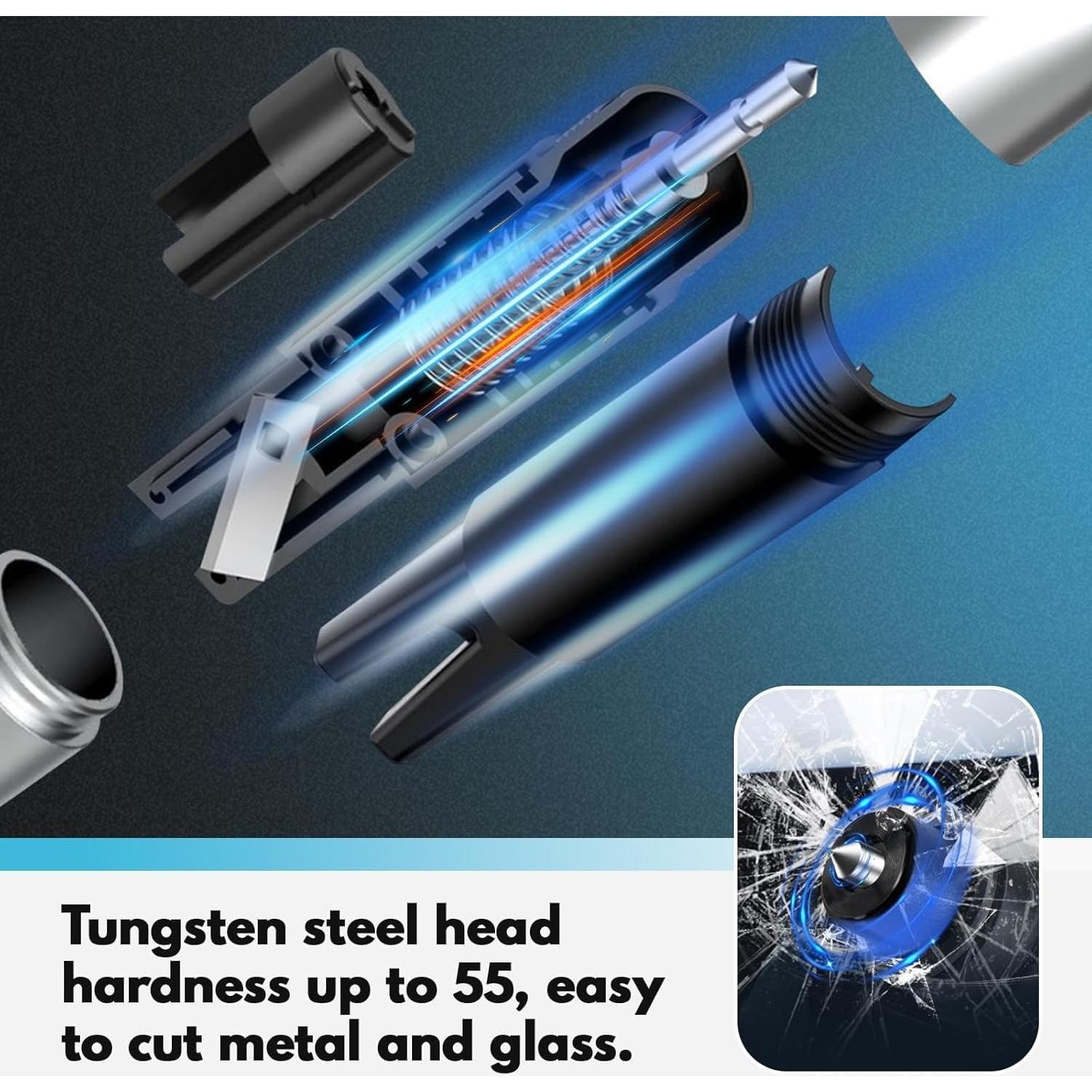 Martillo de Emergencia PUEZOKLY 2-en-1 Cortador y Rompedor