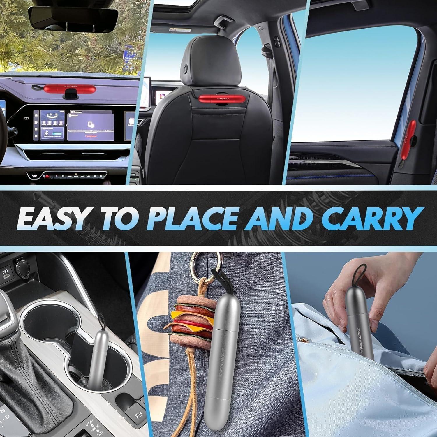 Martillo de Emergencia PUEZOKLY 2-en-1 Cortador y Rompedor