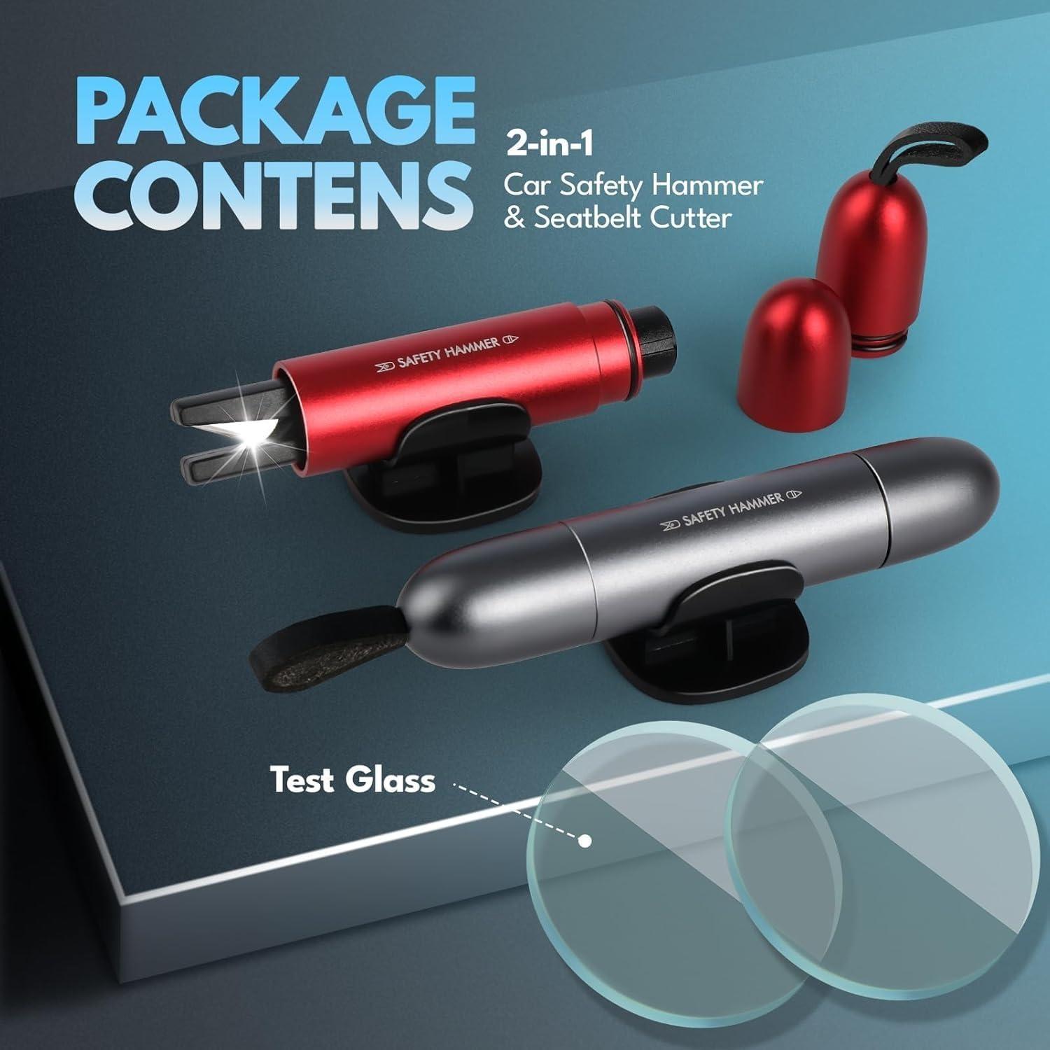 Martillo de Emergencia PUEZOKLY 2-en-1 Cortador y Rompedor