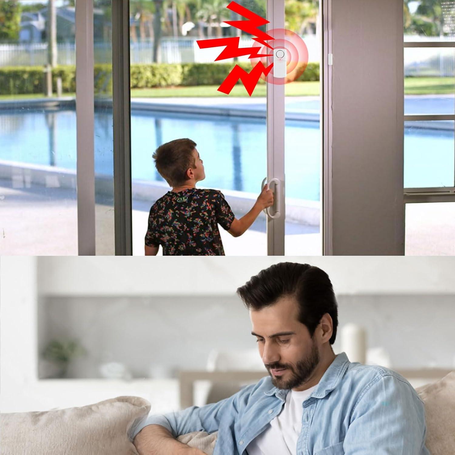 Alarma de Puerta Inalámbrica Toeeson 120DB con Control Remoto