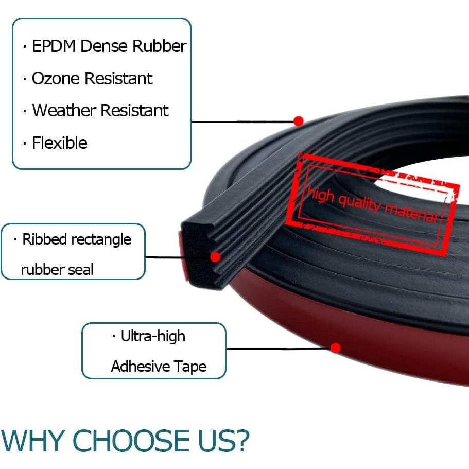 Sello de goma espuma EPDM Tintvent 7.92m autoadhesivo negro