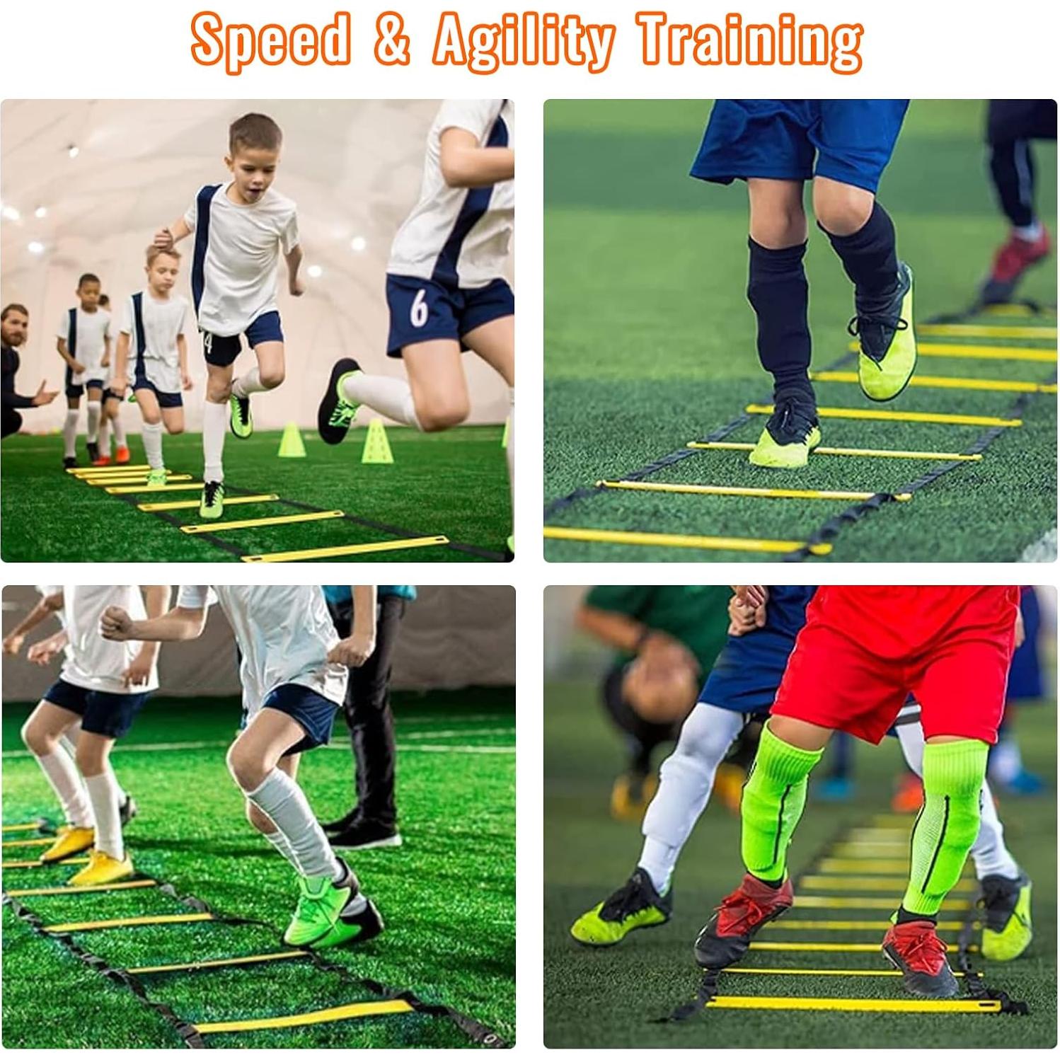 Escalera de Agilidad AOPUETRX 6m con 12 Conos y Cuerda