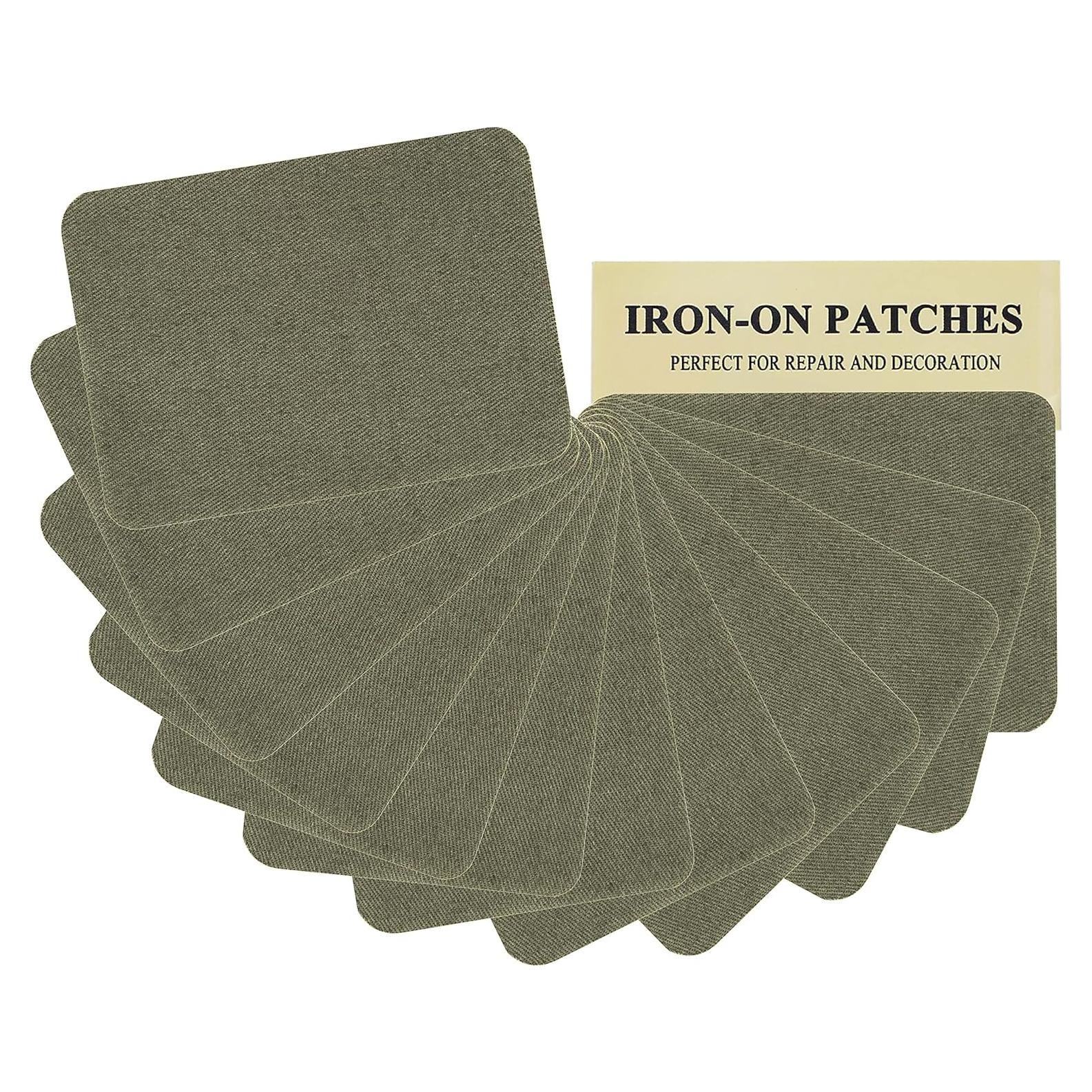 12 Piezas Parches de Tela Algodón J.CARP Verde Oscuro 10.5x7.5cm