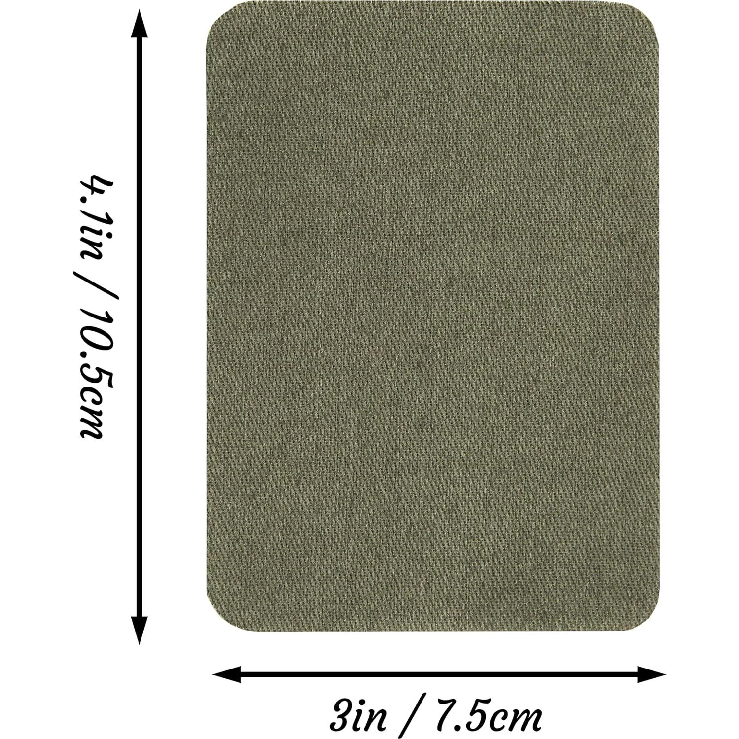 12 Piezas Parches de Tela Algodón J.CARP Verde Oscuro 10.5x7.5cm