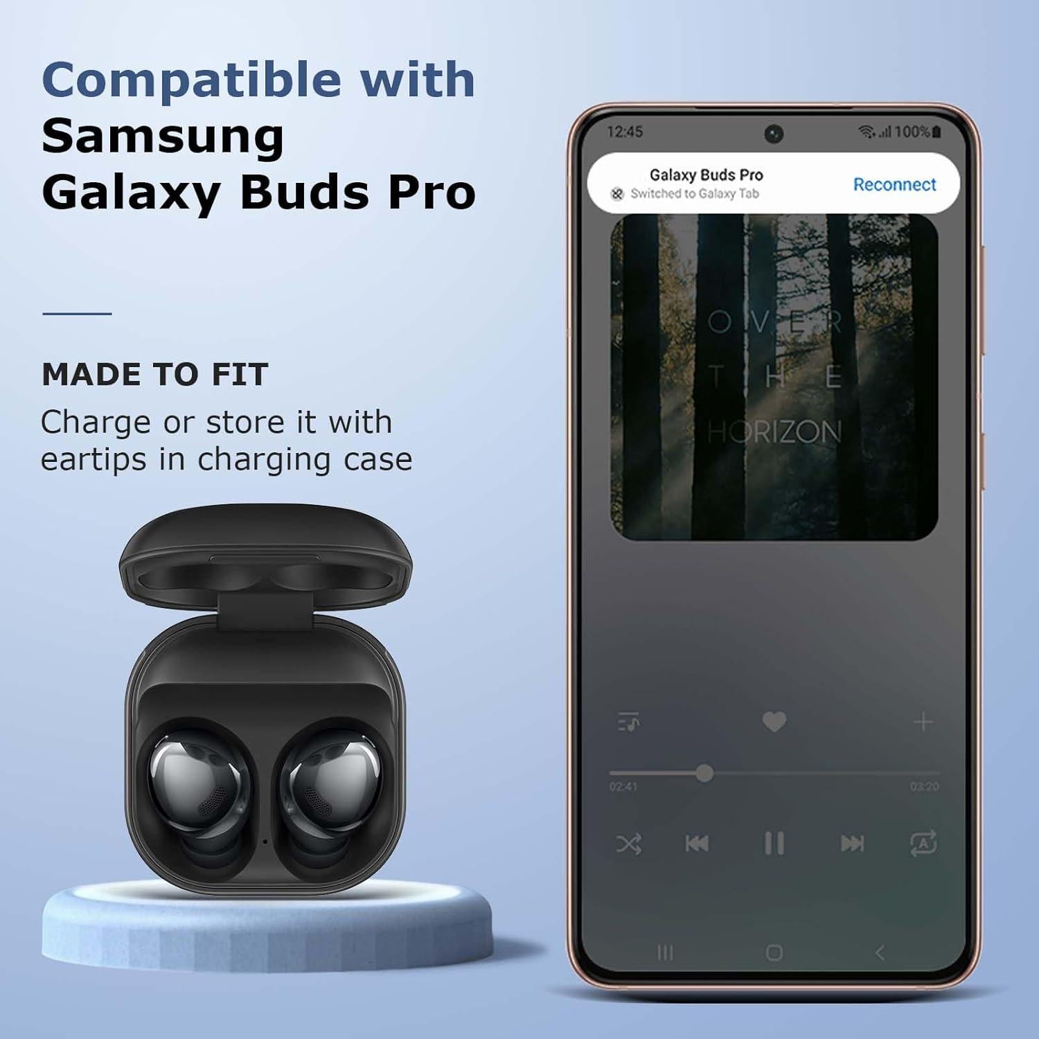 Puntas de oído de silicona para Samsung Galaxy Buds Pro - Kit de limpieza