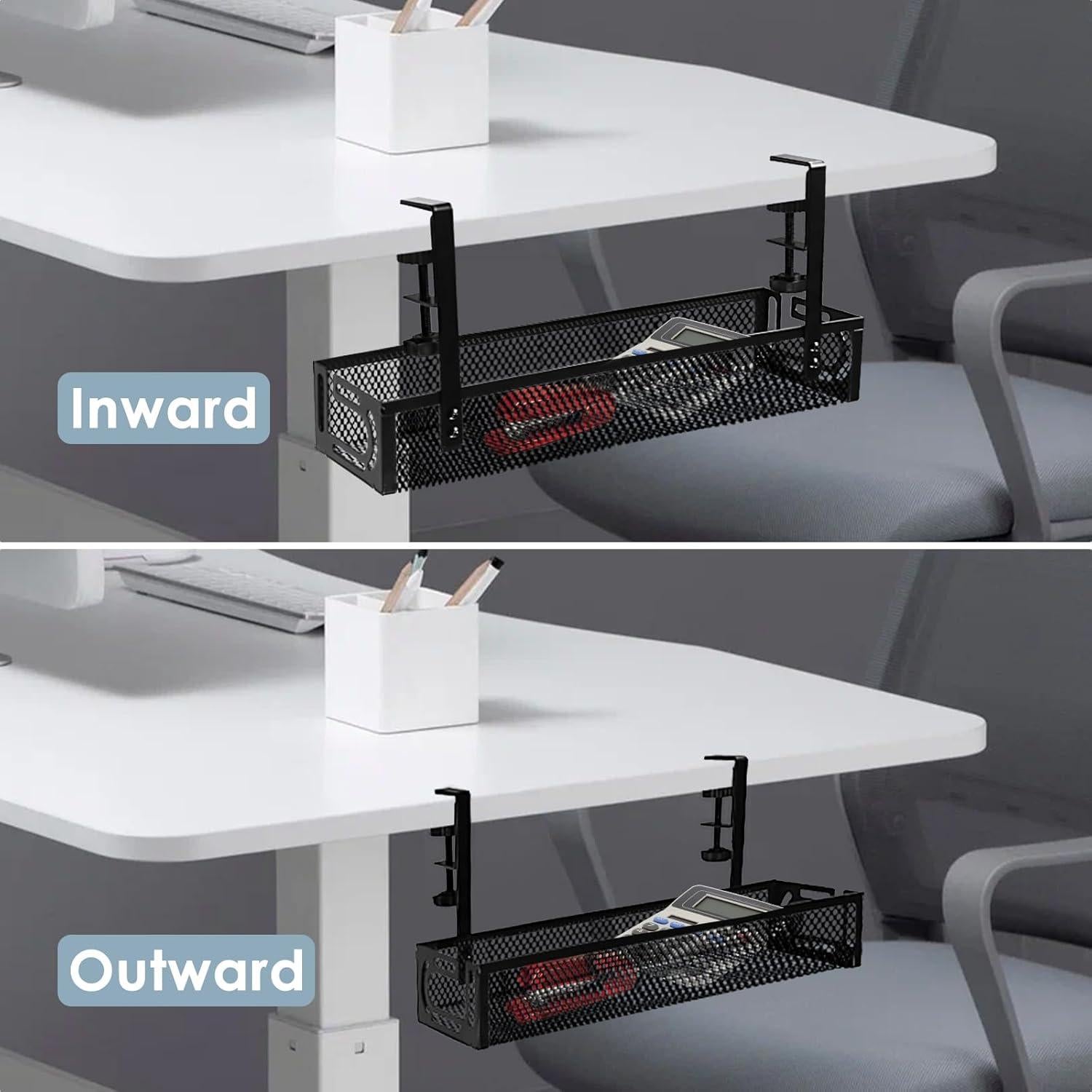 Bandeja de Gestión de Cables Bajo Escritorio Flyflower Negra