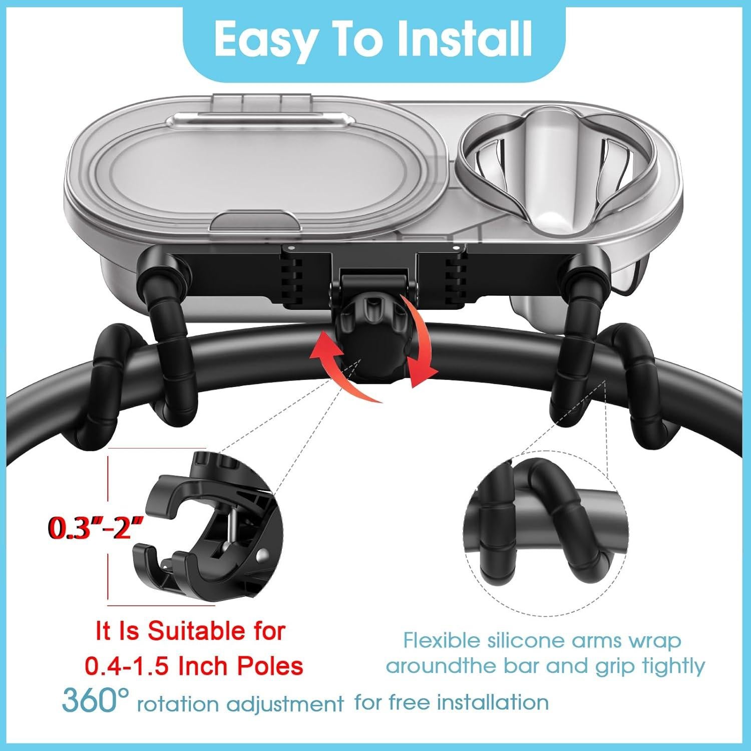 Bandeja para Bocadillos Universal UXLXLK AB-01 con Portavasos