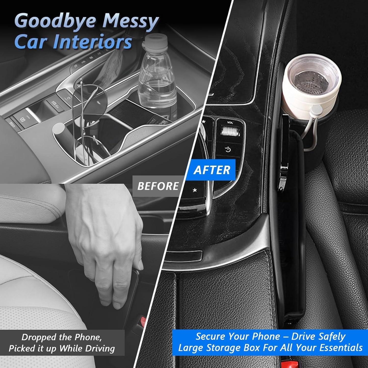 Relleno Organizador de Espacio entre Asientos Semtomn 2 Pack Negro