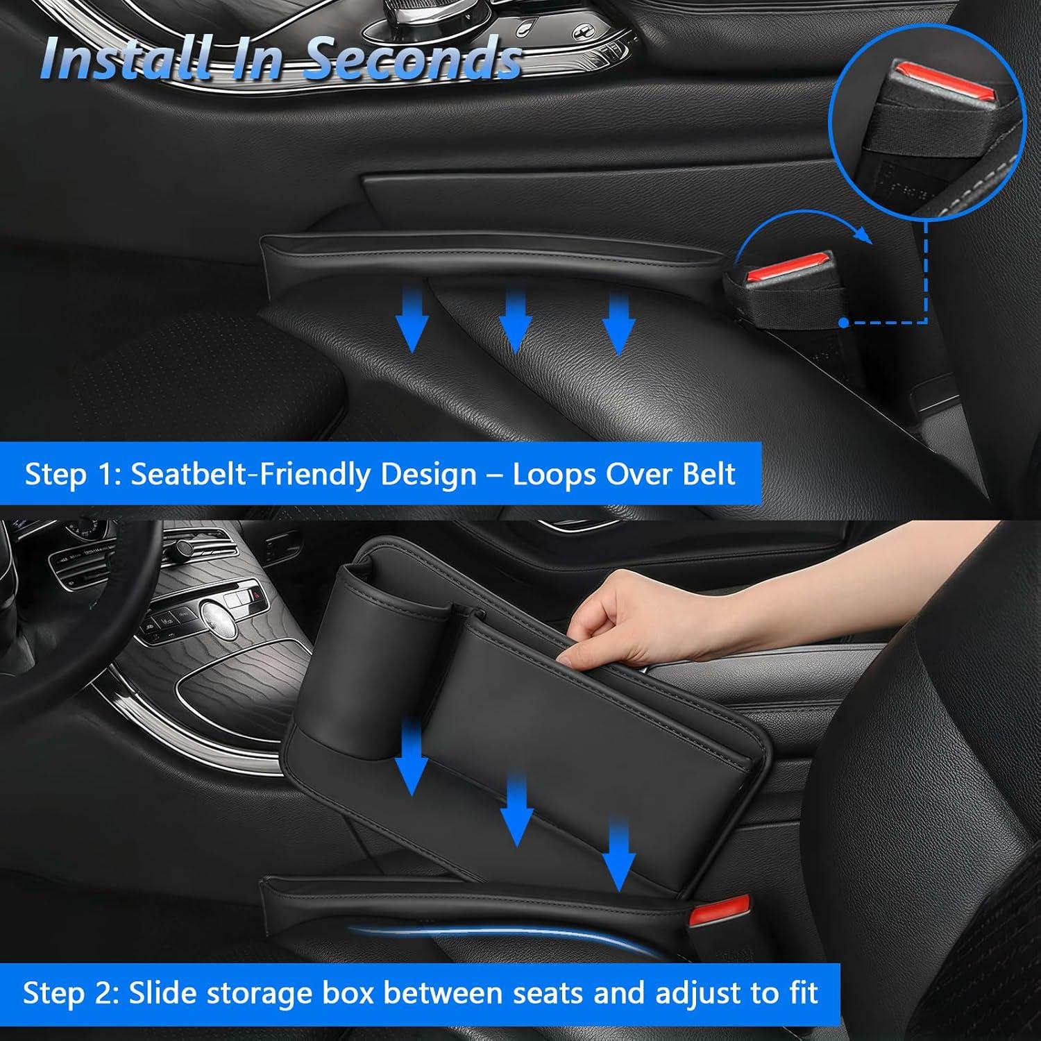 Relleno Organizador de Espacio entre Asientos Semtomn 2 Pack Negro