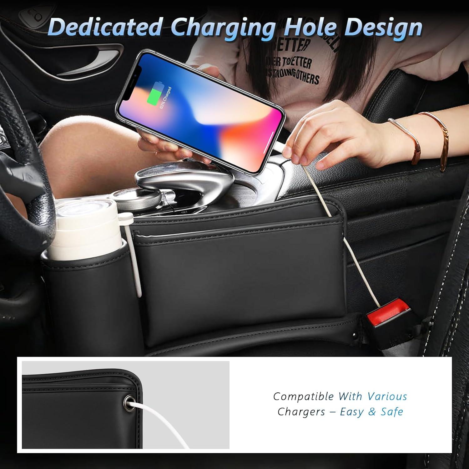 Relleno Organizador de Espacio entre Asientos Semtomn 2 Pack Negro