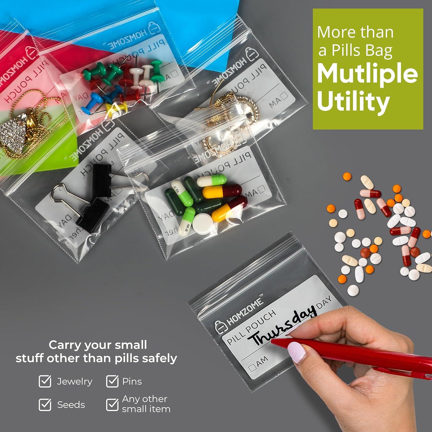 Bolsas para Pastillas Homzome 225 Unidades 7.62x6.99 cm Libre BPA