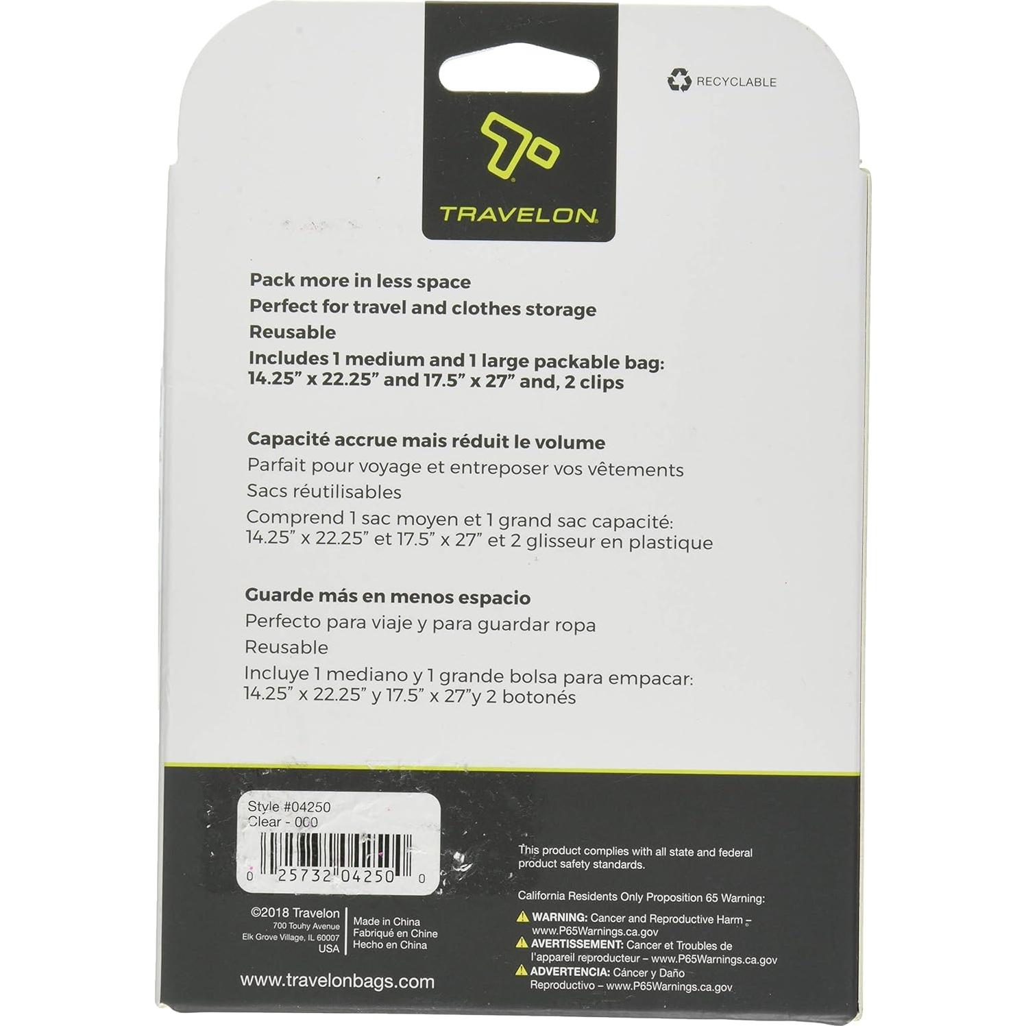 Set de 2 Bolsas de Compresión Travelon - 1 Mediana y 1 Grande