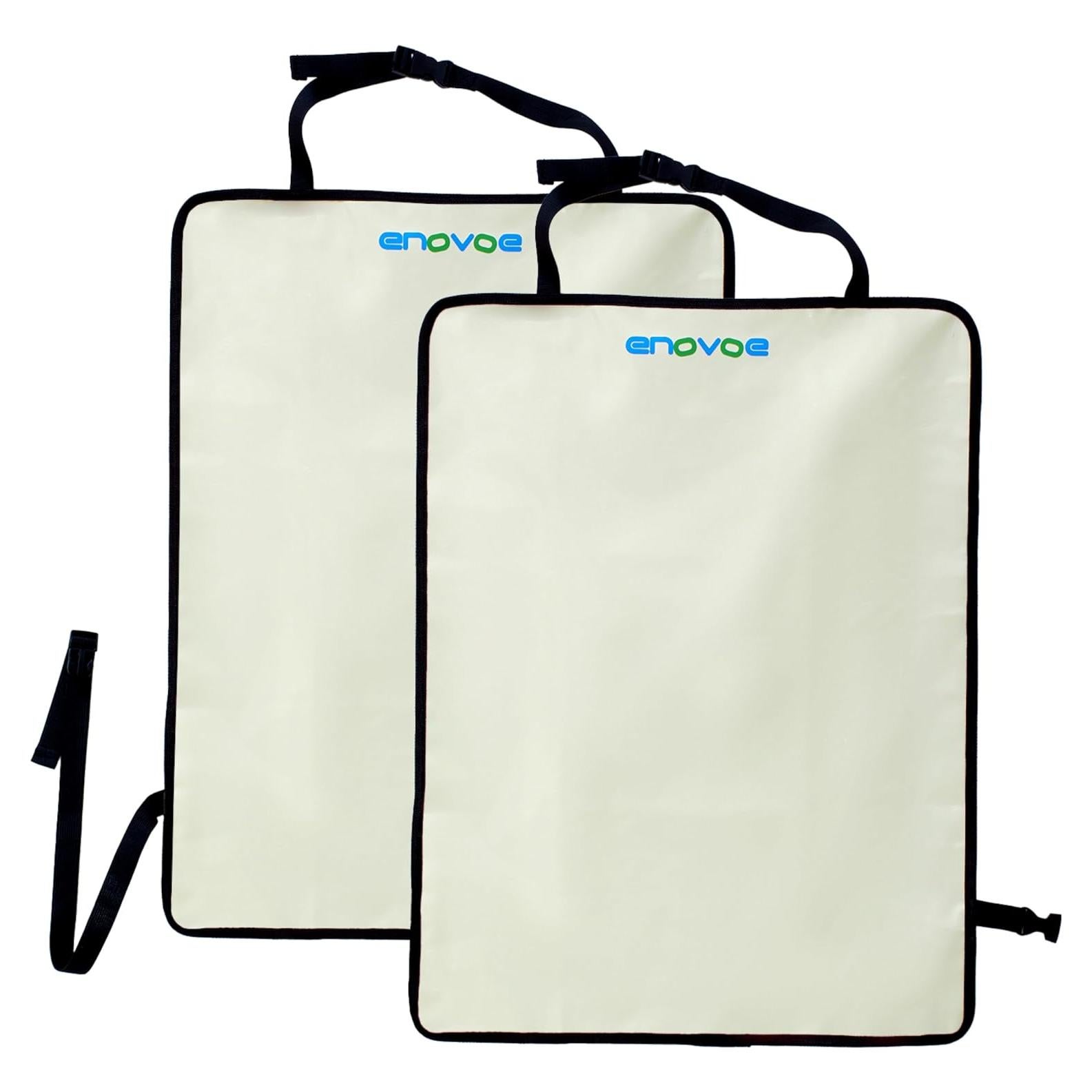 Kick Mats Enovoe Set de 2 - Protectores de Asiento Beige 60x45cm