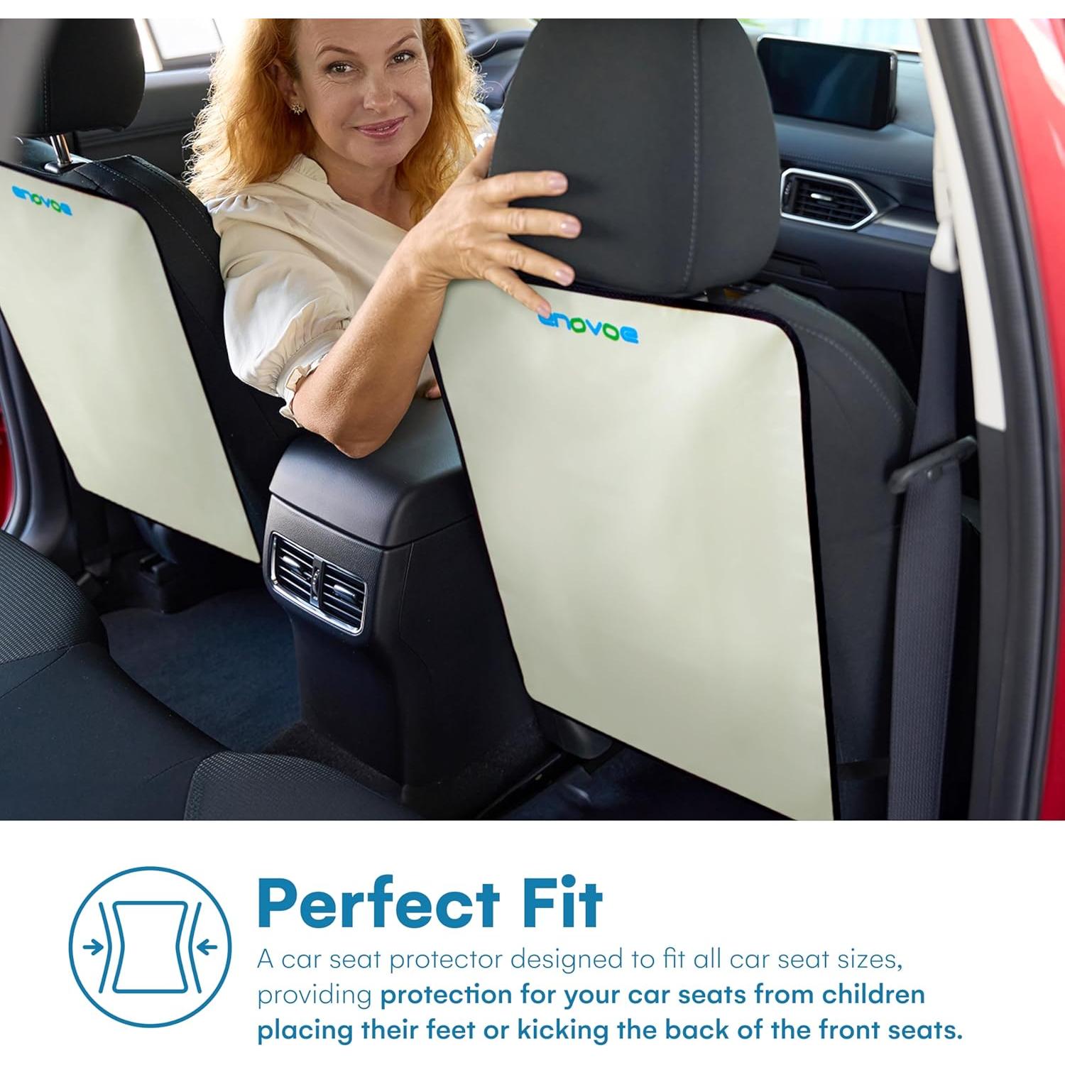 Kick Mats Enovoe Set de 2 - Protectores de Asiento Beige 60x45cm