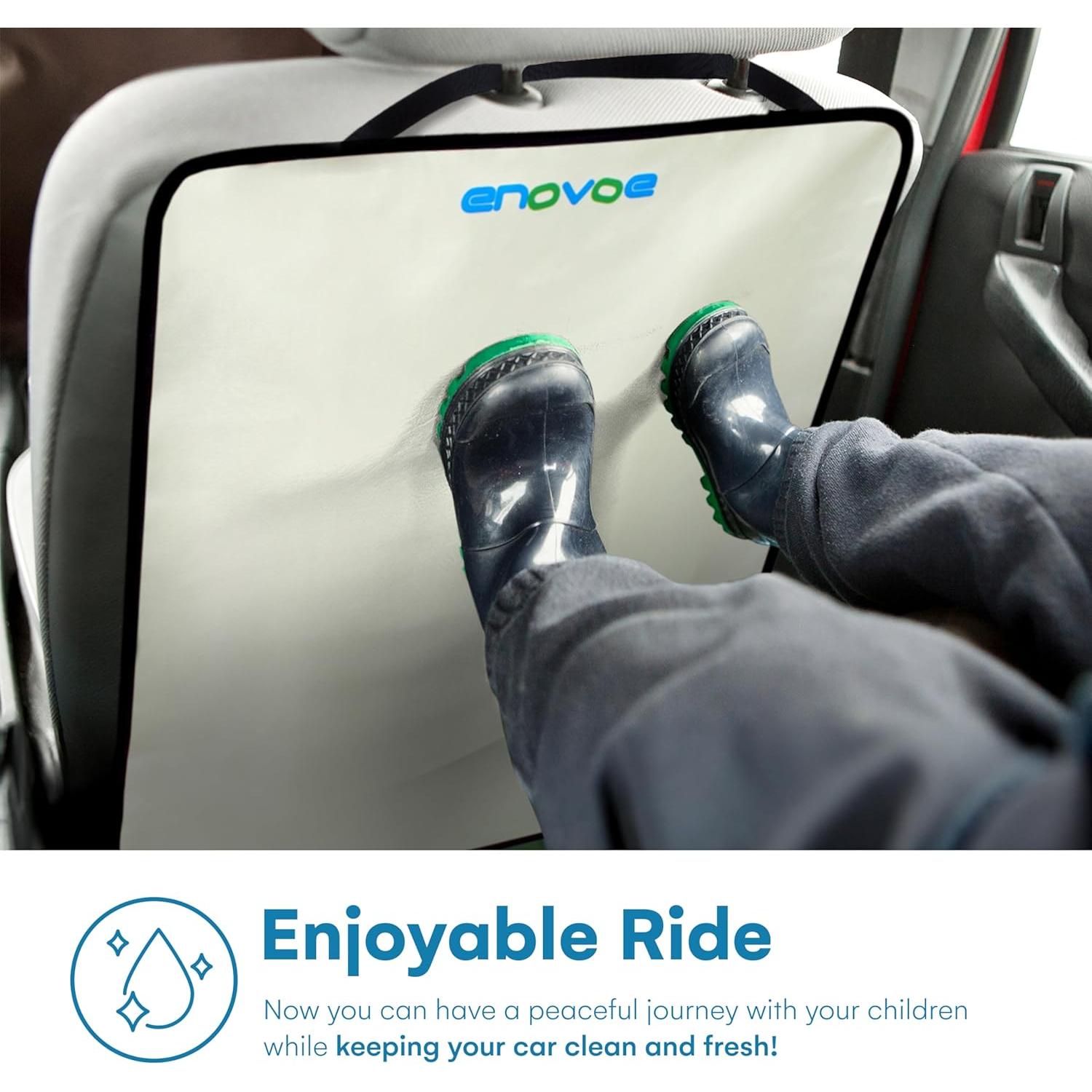 Kick Mats Enovoe Set de 2 - Protectores de Asiento Beige 60x45cm