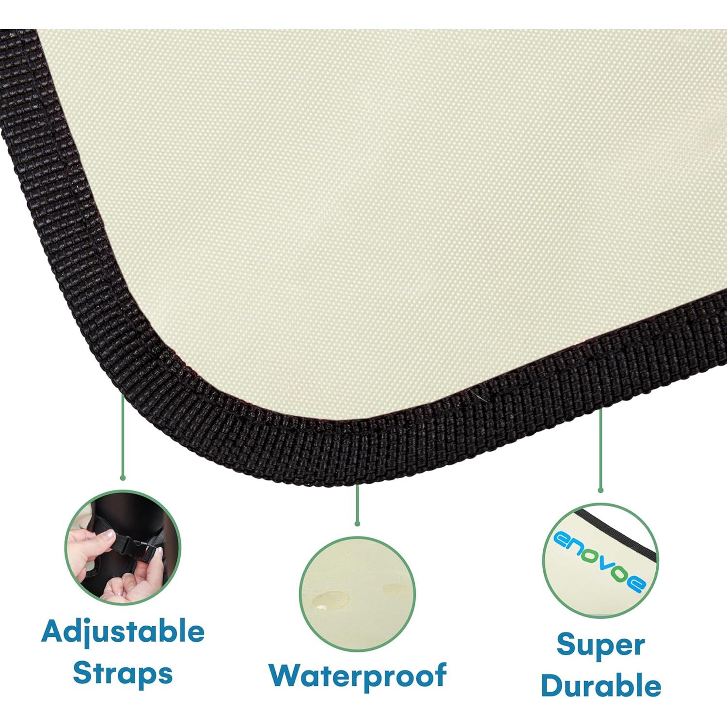 Kick Mats Enovoe Set de 2 - Protectores de Asiento Beige 60x45cm