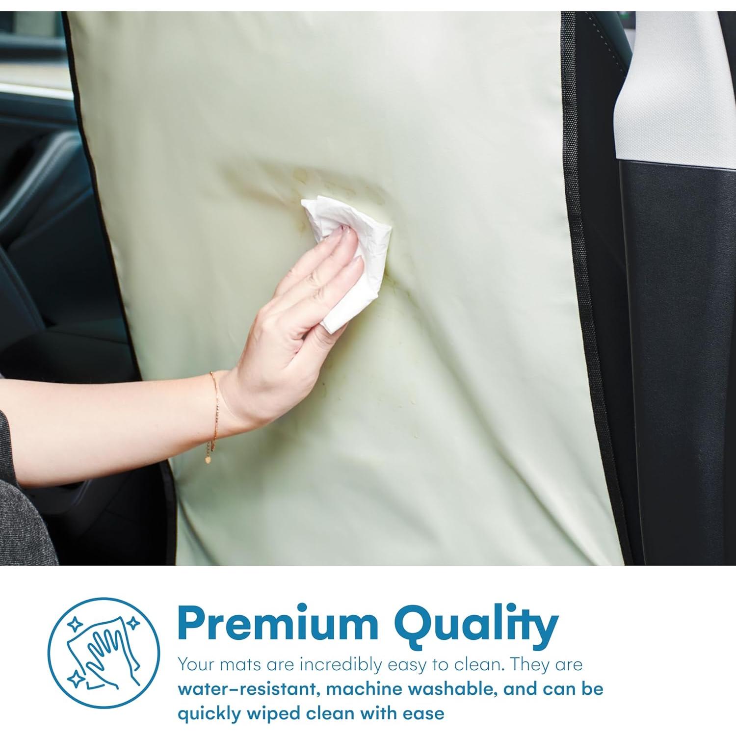 Kick Mats Enovoe Set de 2 - Protectores de Asiento Beige 60x45cm