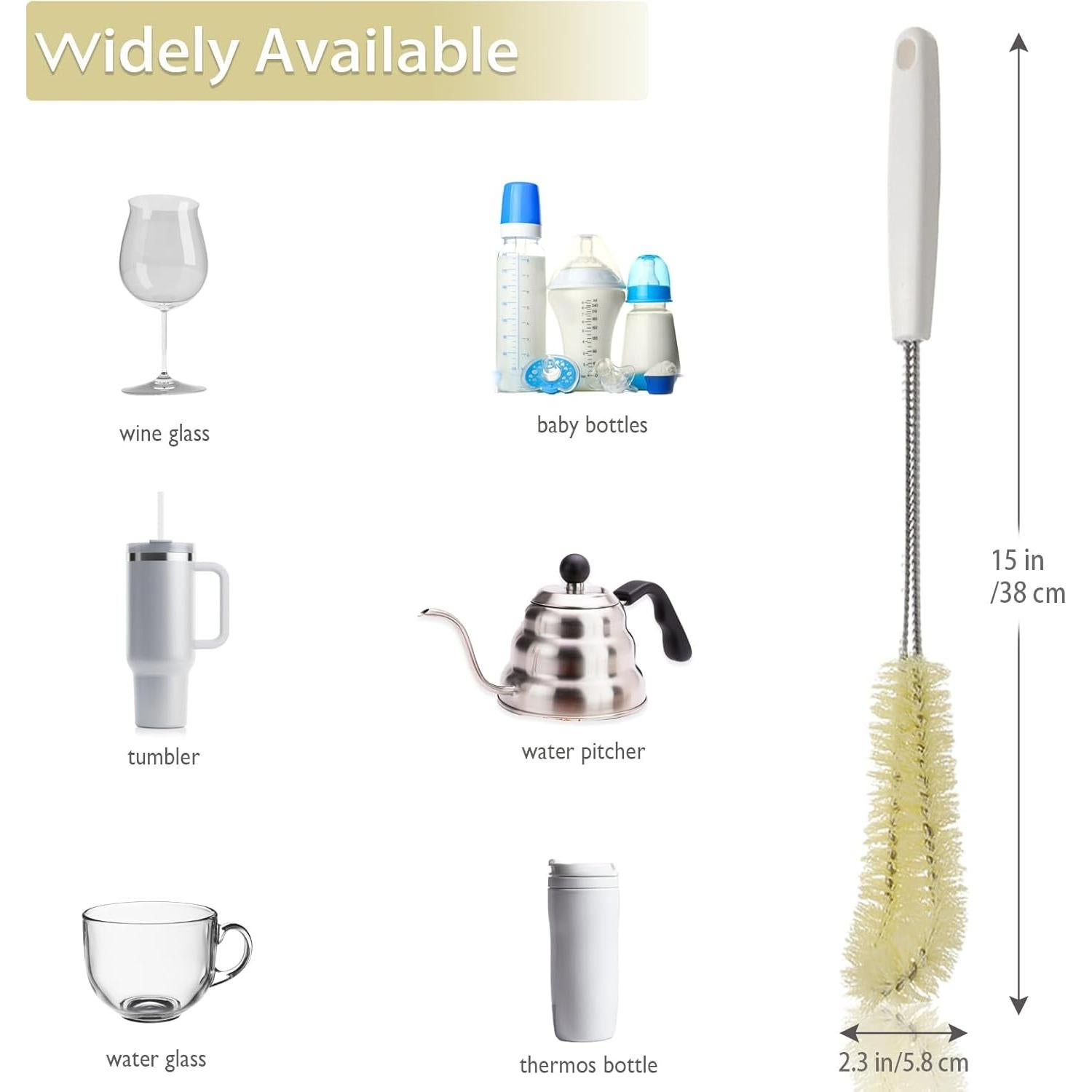 Paquete de 2 cepillos de limpieza Kwude 40.64 cm Beige